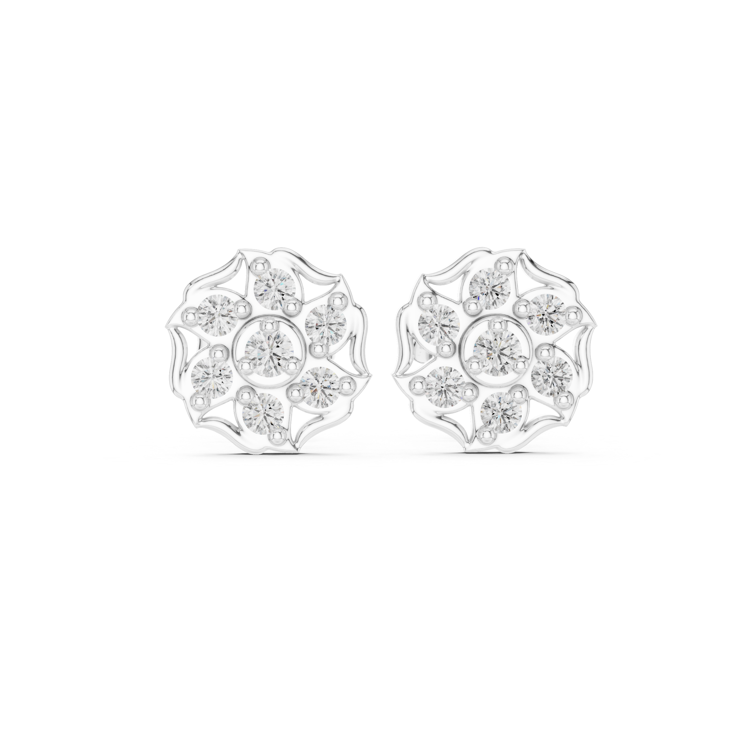 Vintage Floral Diamond Studs