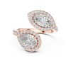Twin Halo Pear Diamond Ring