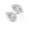 Twin Halo Pear Diamond Ring