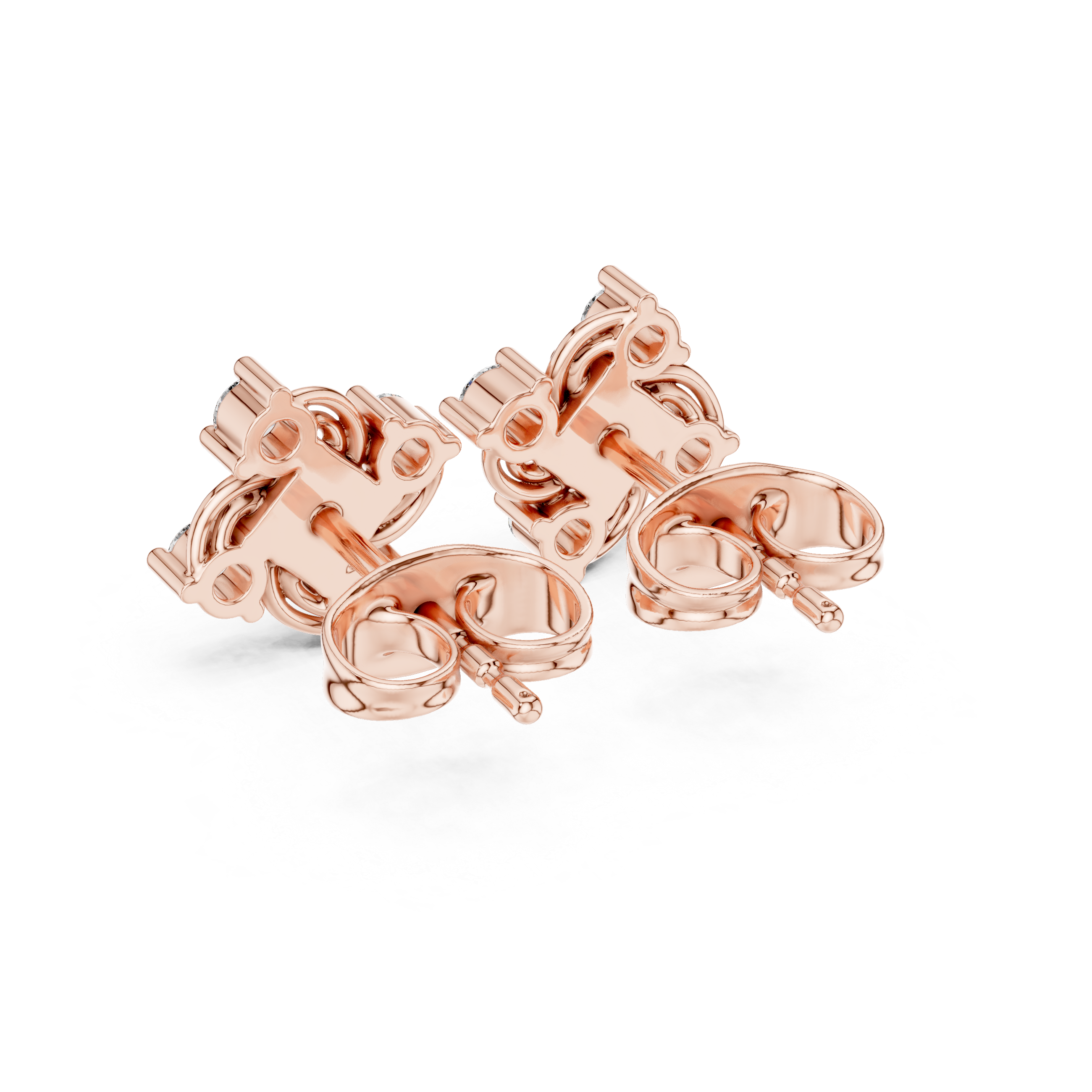 Geometric cluster Diamond Stud Earrings.
