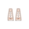 Trapezoid Earrings with Vertical Diamond Rows and Openwork Design