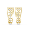 Geometric Earrings with Openwork and Vertical Diamond Accents