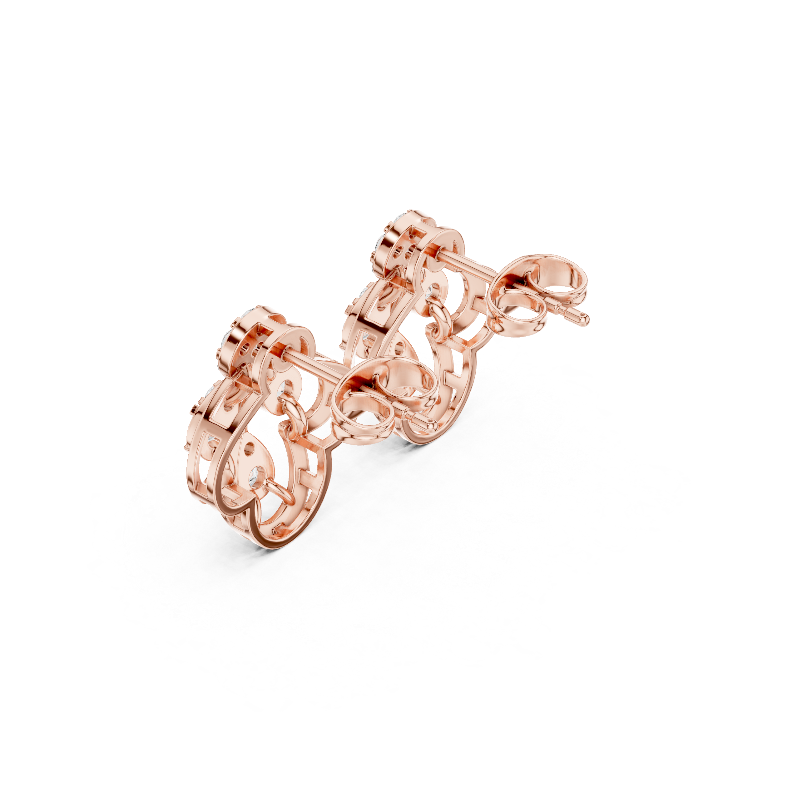 Teardrop and Floral Diamond Earrings with Elegant Openwork Design