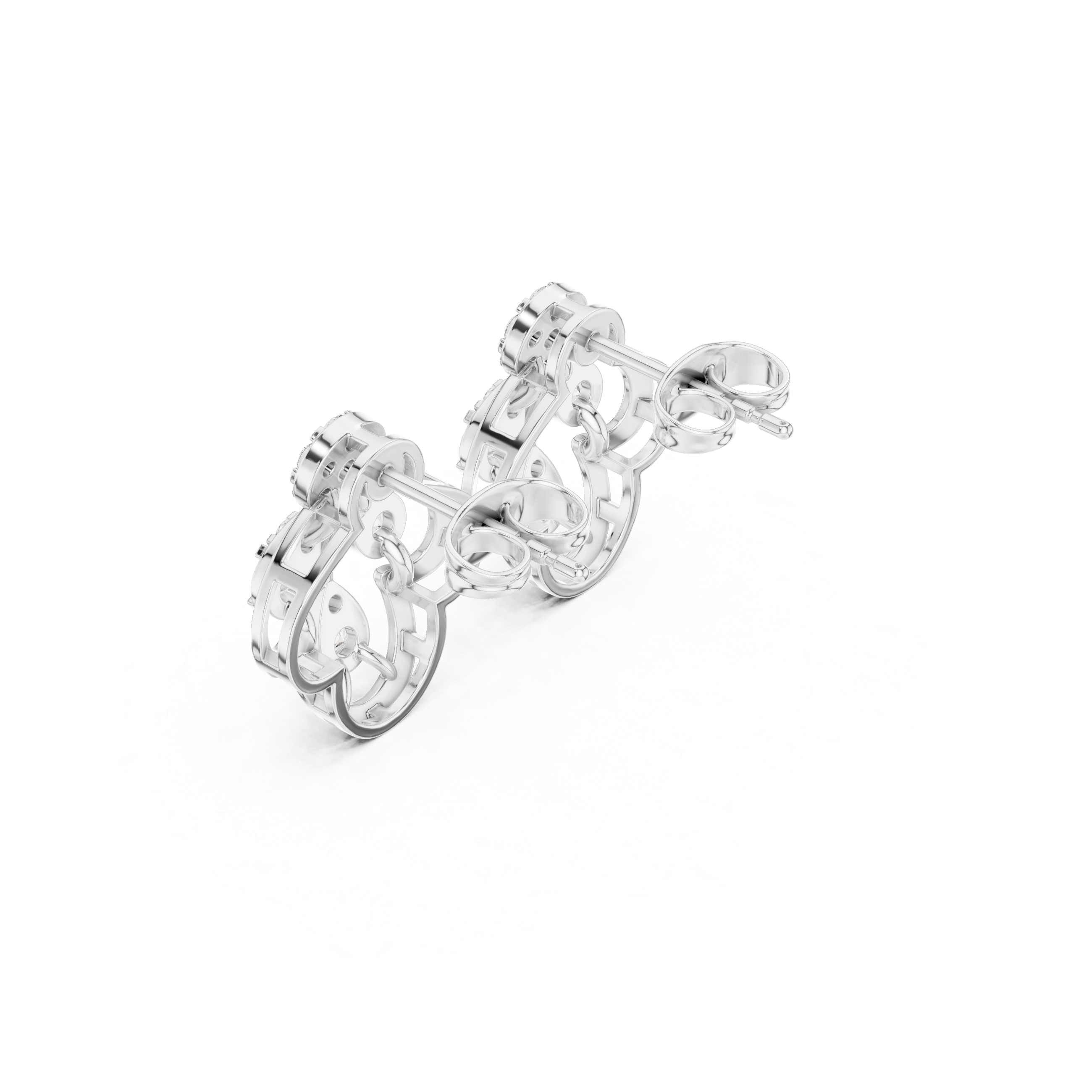 Teardrop and Floral Diamond Earrings with Elegant Openwork Design