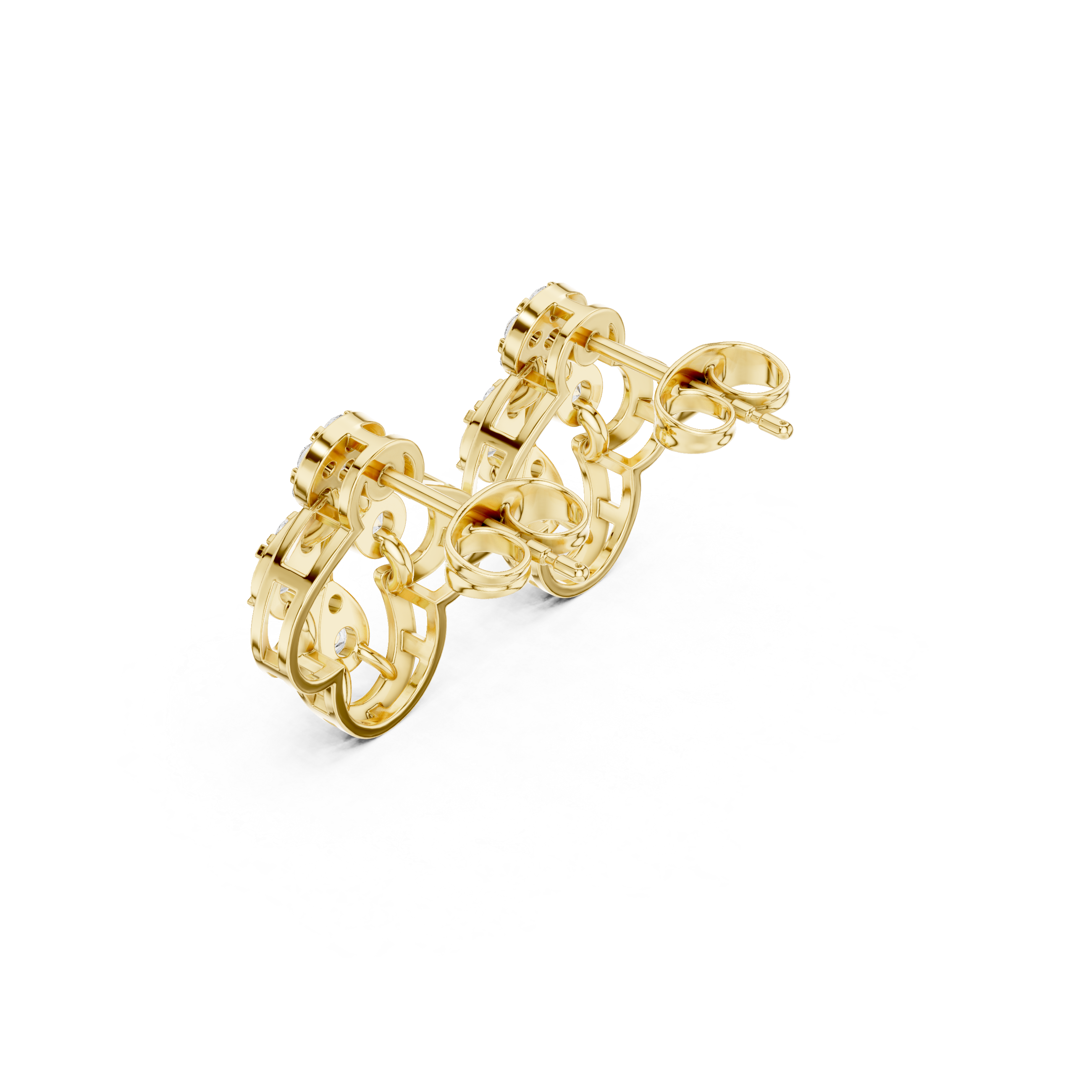 Teardrop and Floral Diamond Earrings with Elegant Openwork Design