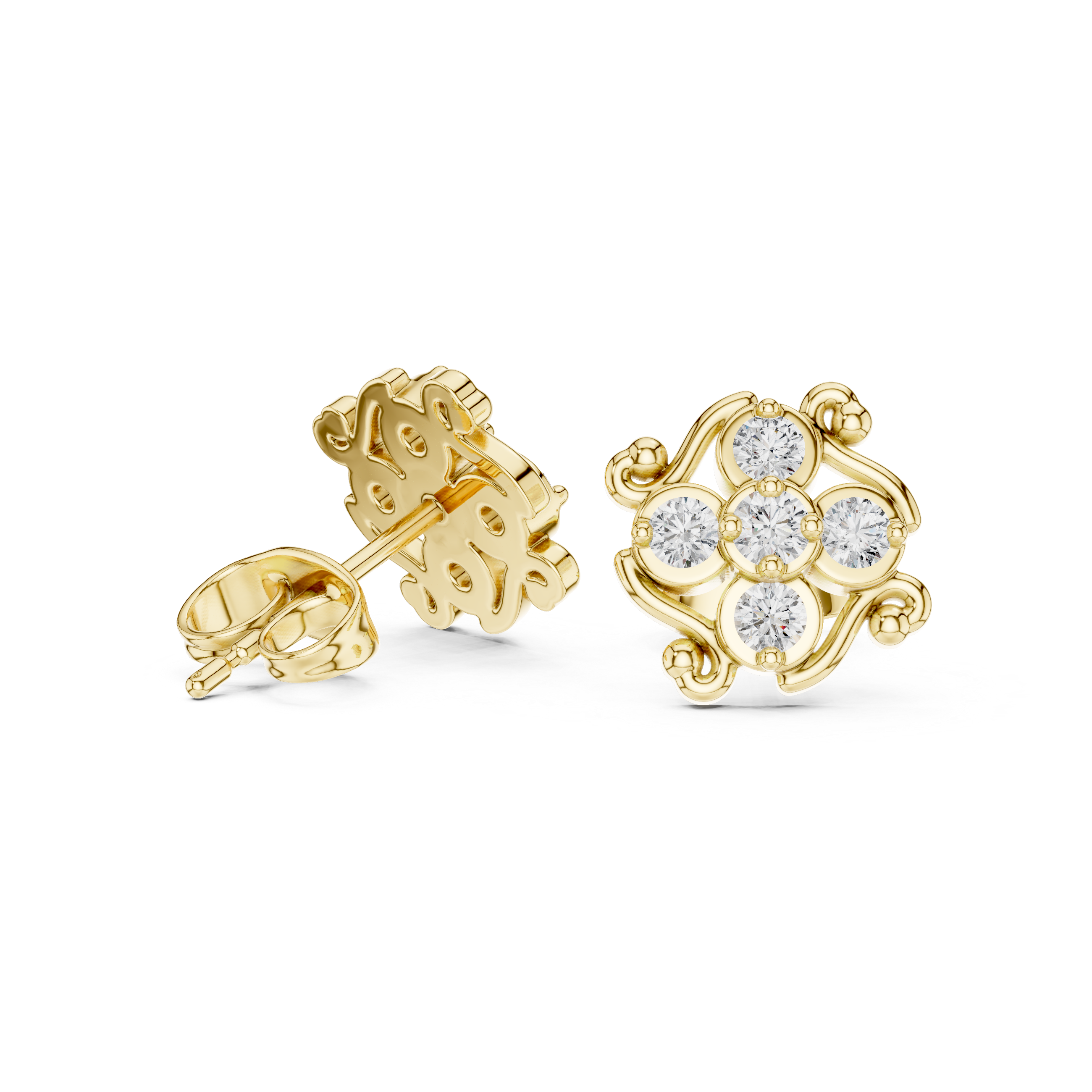 Earrings with sparkling cluster gemstones.