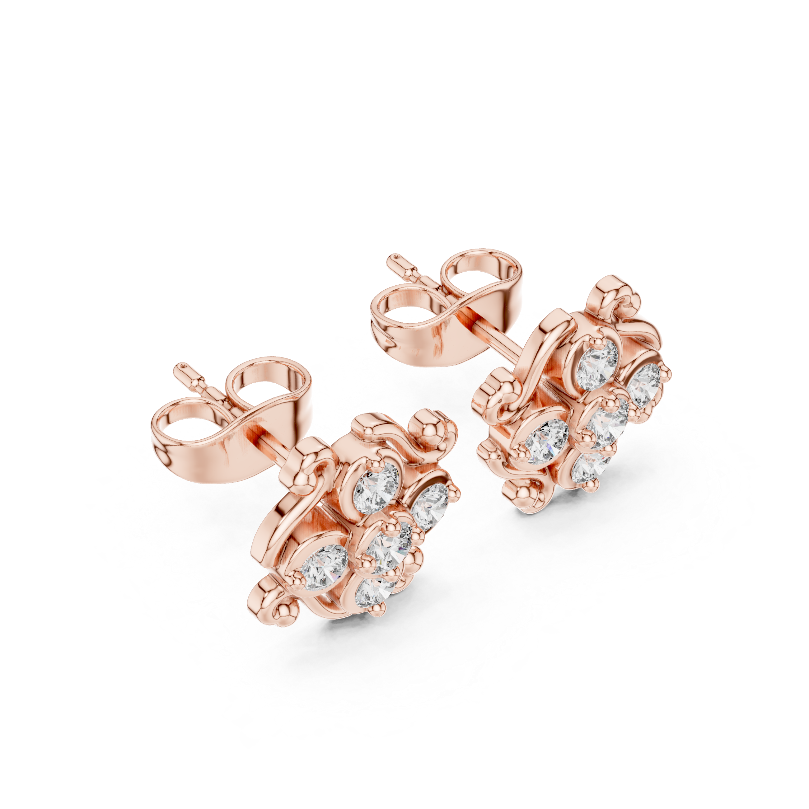 Earrings with sparkling cluster gemstones.
