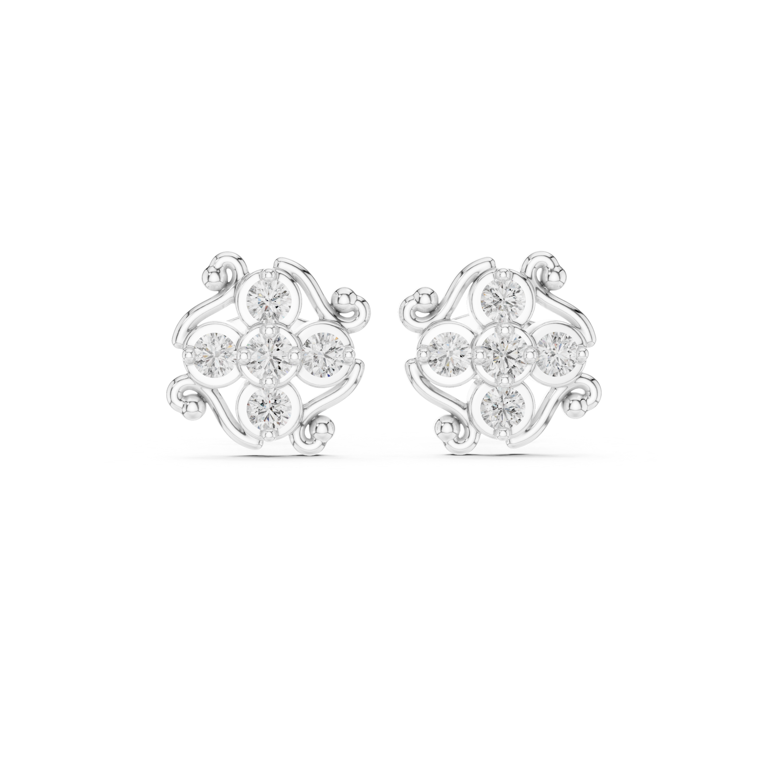 Earrings with sparkling cluster gemstones.
