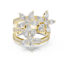 Blooming Elegance:Twin Flower Diamond Ring