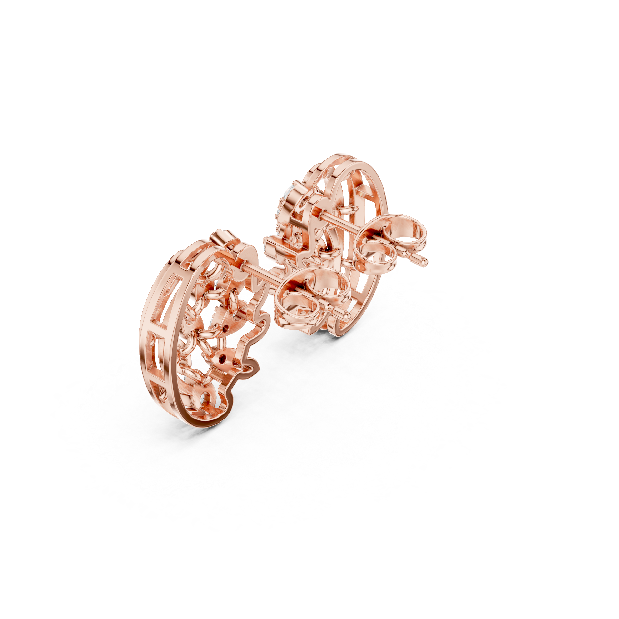 Paisley Earrings with Leaf-Shaped Diamond Accents