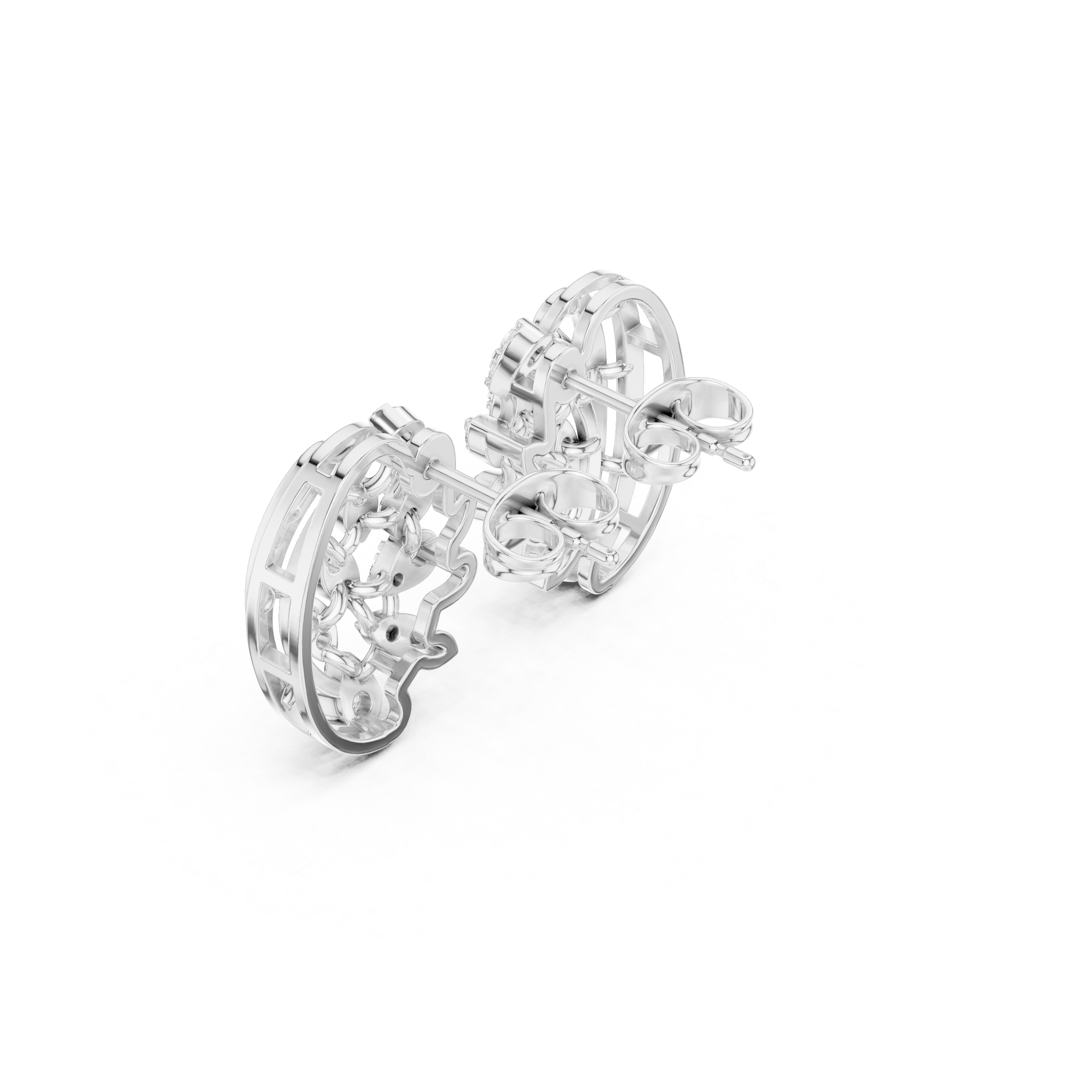 Paisley Earrings with Leaf-Shaped Diamond Accents