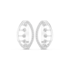 Curved Hoop Earrings with Openwork and Diamond Accents