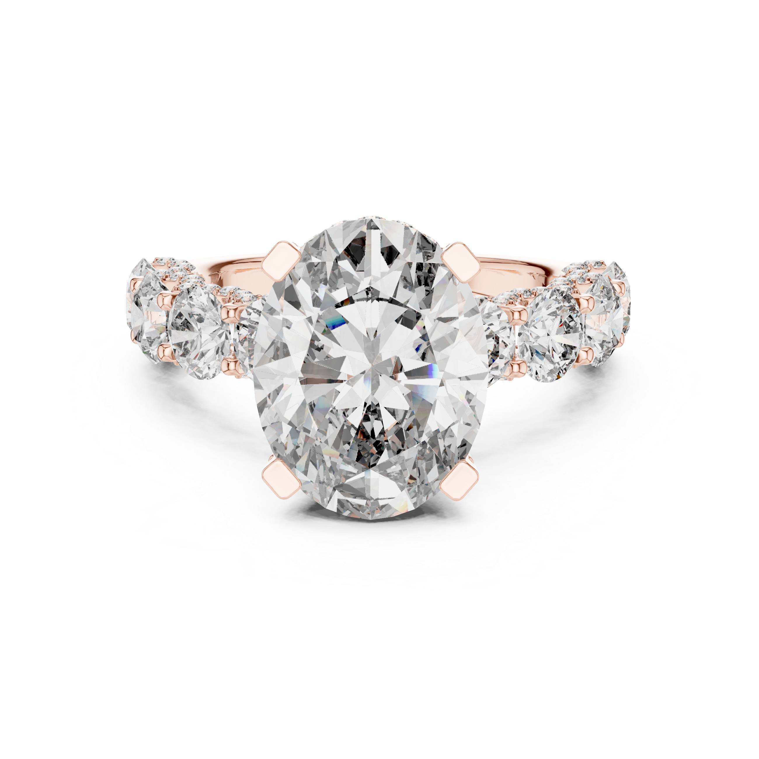 Oval Halo Diamond Eternity Ring