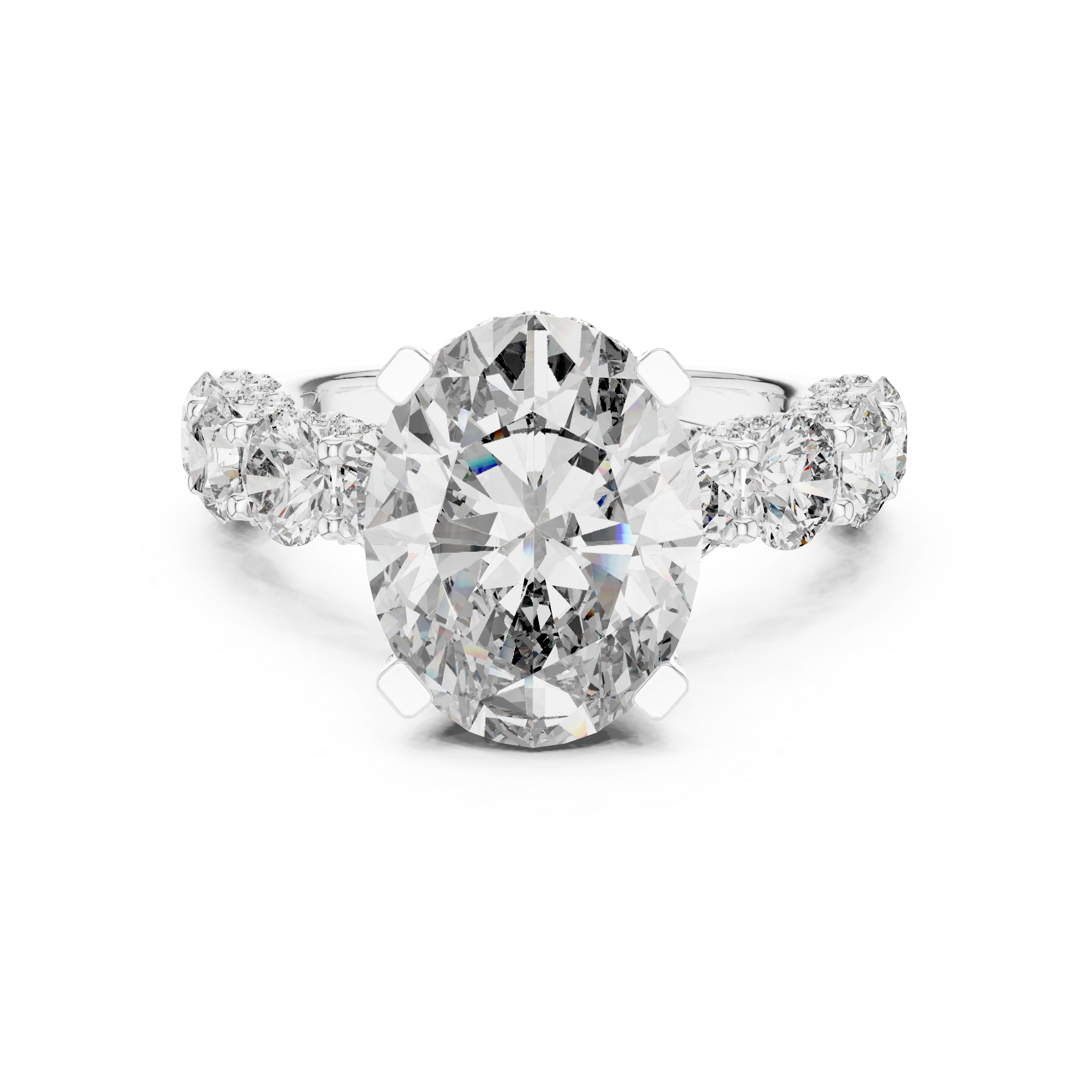 Oval Halo Diamond Eternity Ring