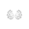 Flowing Wave Earrings with Teardrop Diamond Accents