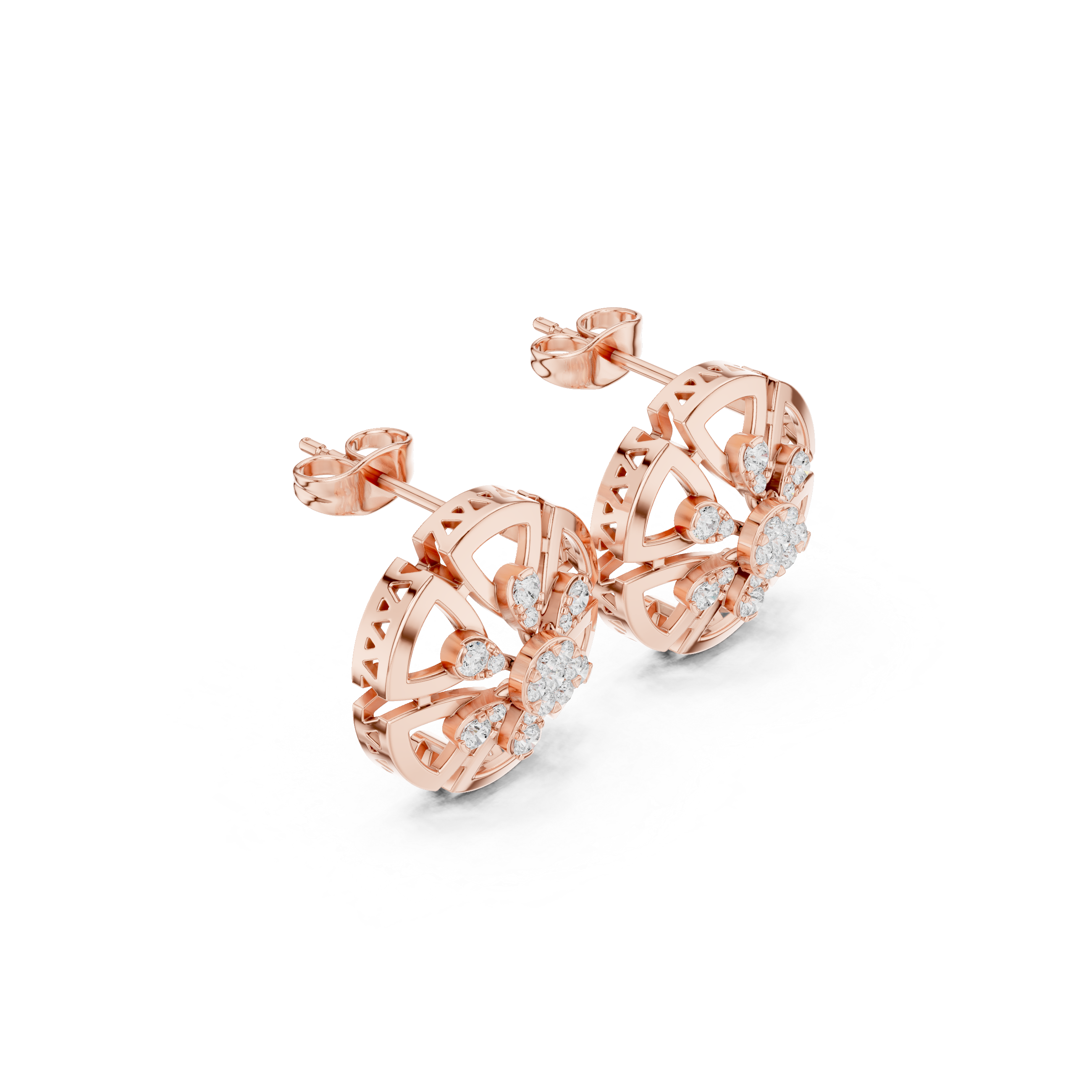 Open Petal Design and Round Diamond Accents