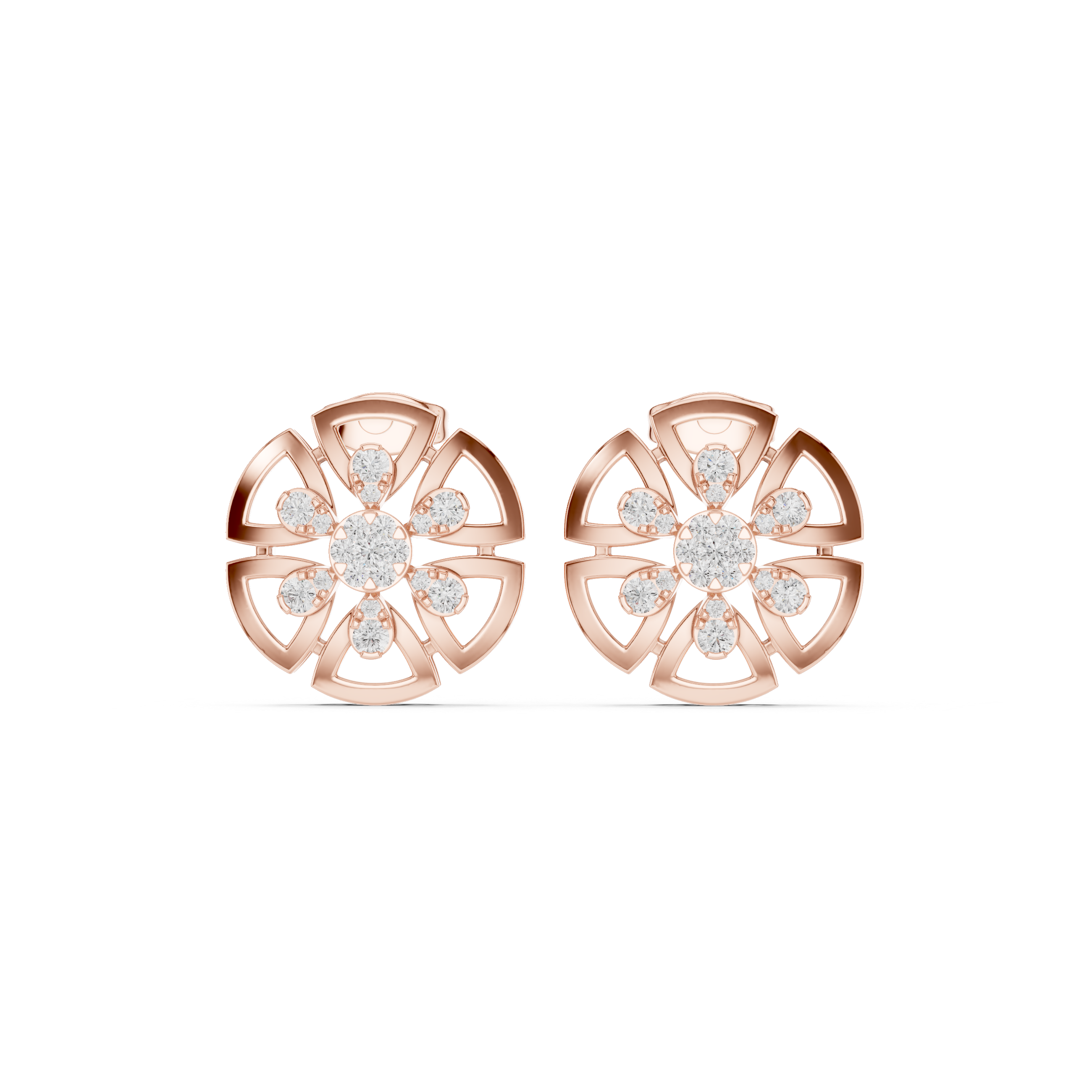 Open Petal Design and Round Diamond Accents