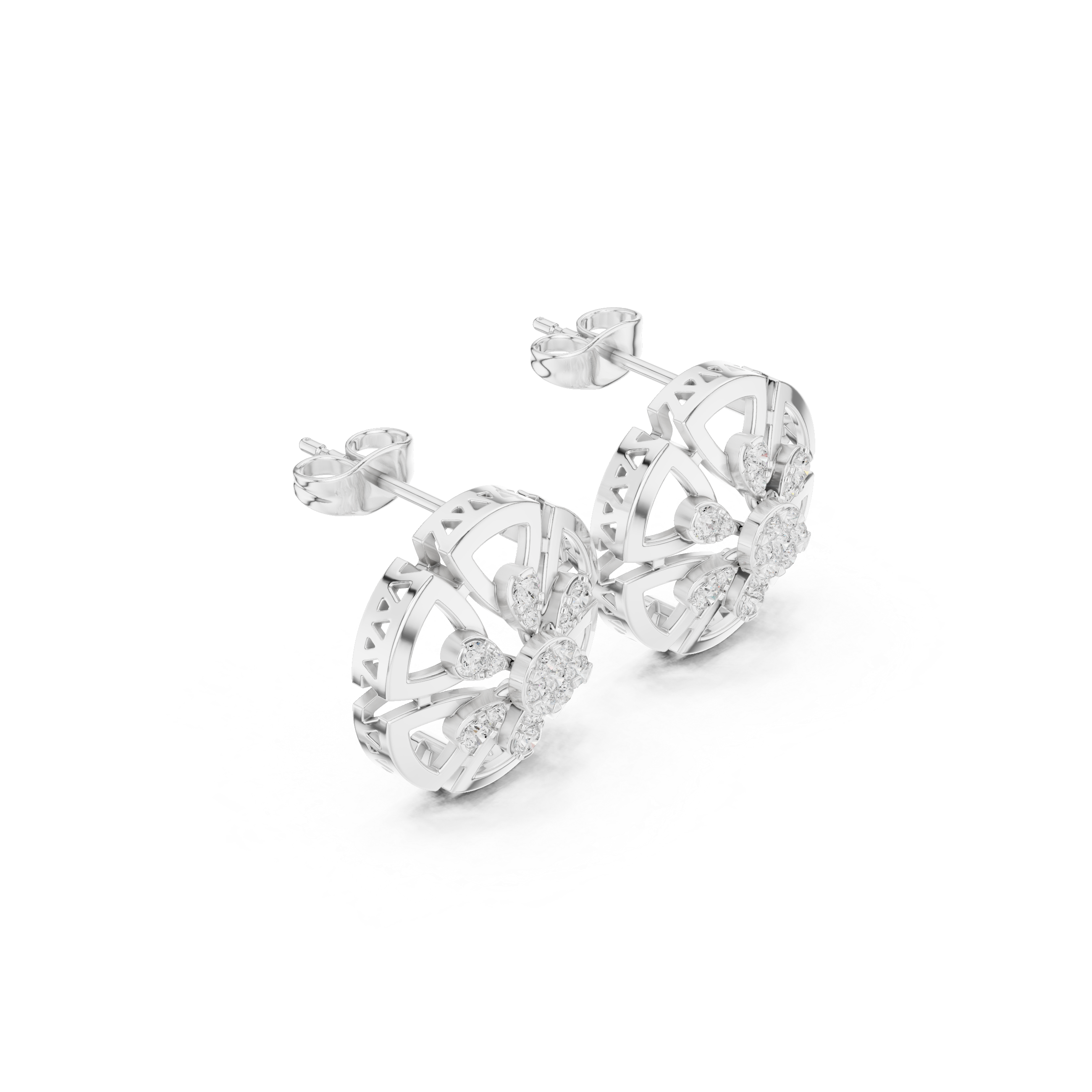 Open Petal Design and Round Diamond Accents