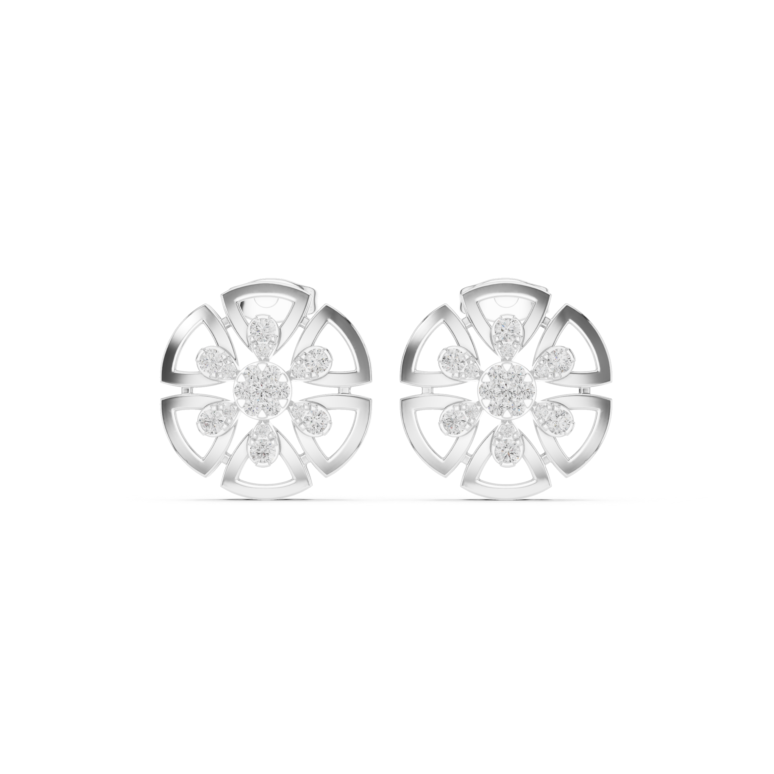 Open Petal Design and Round Diamond Accents