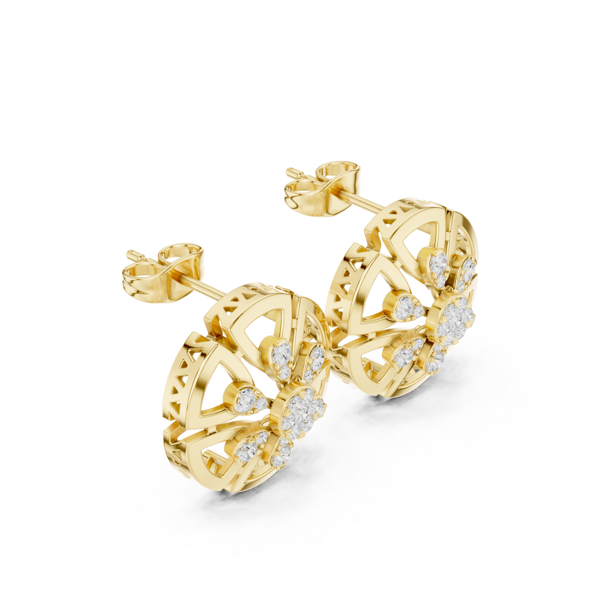 Open Petal Design and Round Diamond Accents