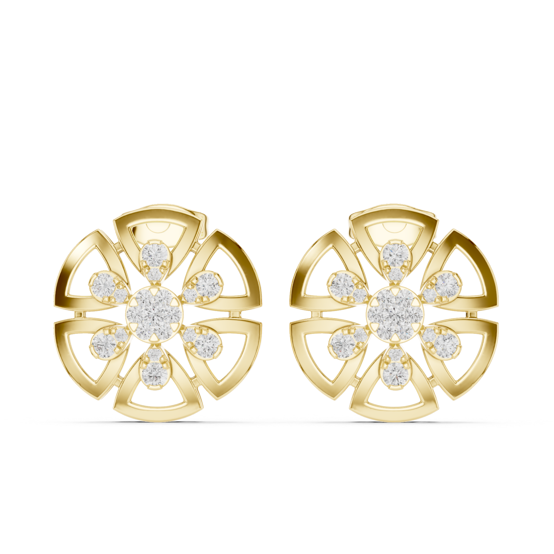 Open Petal Design and Round Diamond Accents