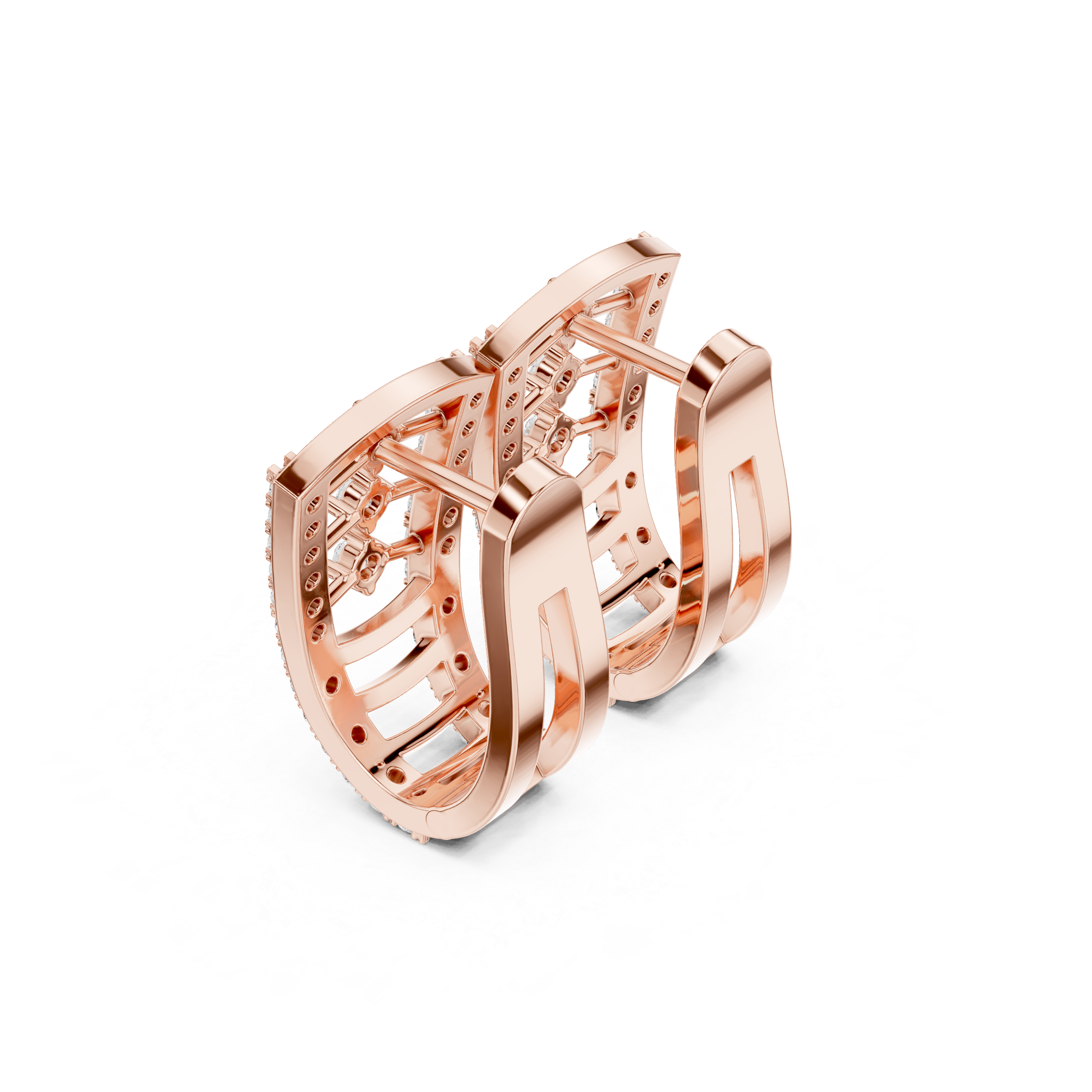 Vertical Diamond Accents and Diamond-Studded Edges