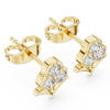 Crown-shaped stud earrings with sparkling clear gemstones.
