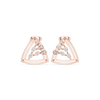 Triangular Open Frame Earrings with Leaf-Inspired Diamond Cluster
