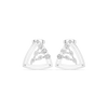 Triangular Open Frame Earrings with Leaf-Inspired Diamond Cluster