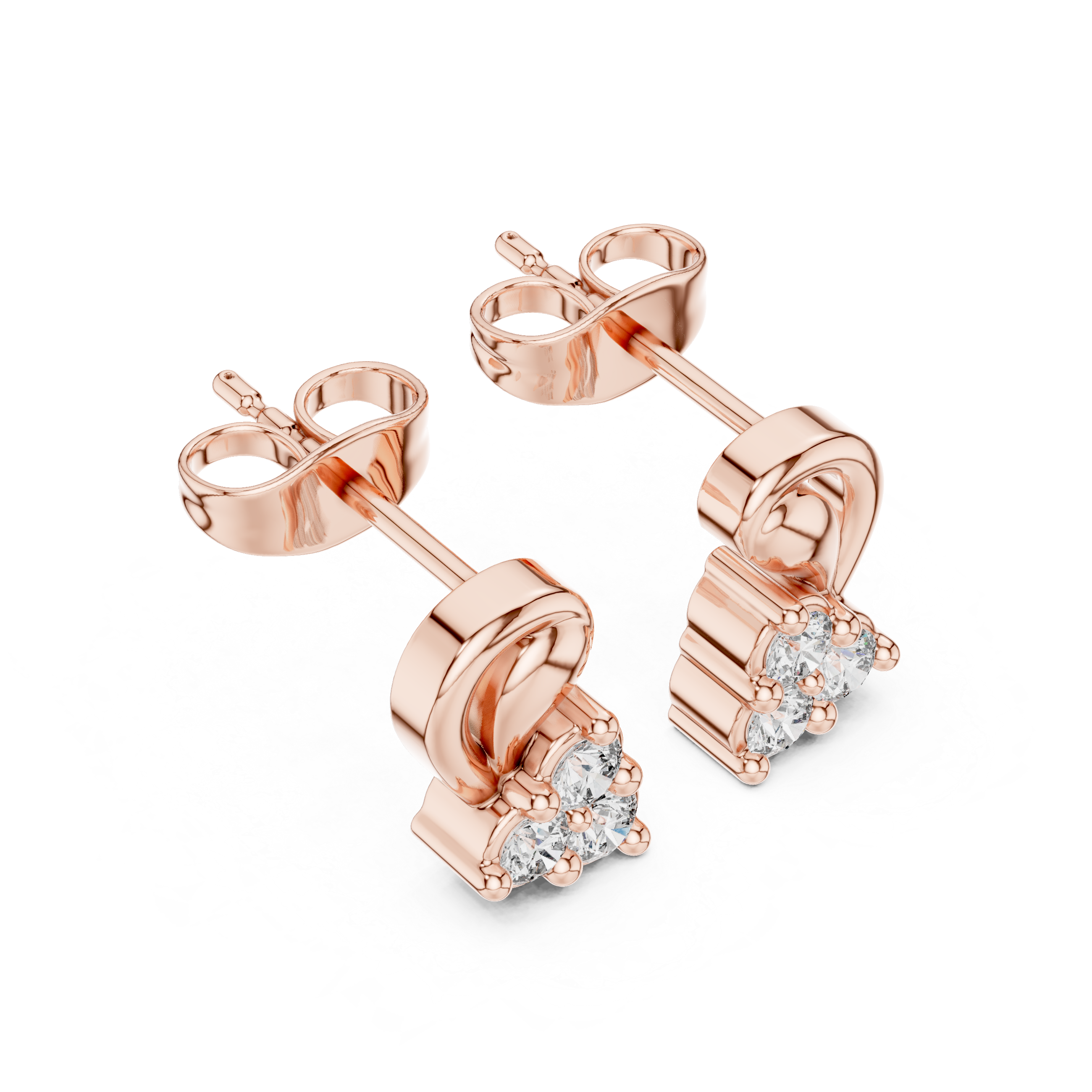 loop stud earrings with clustered sparkling