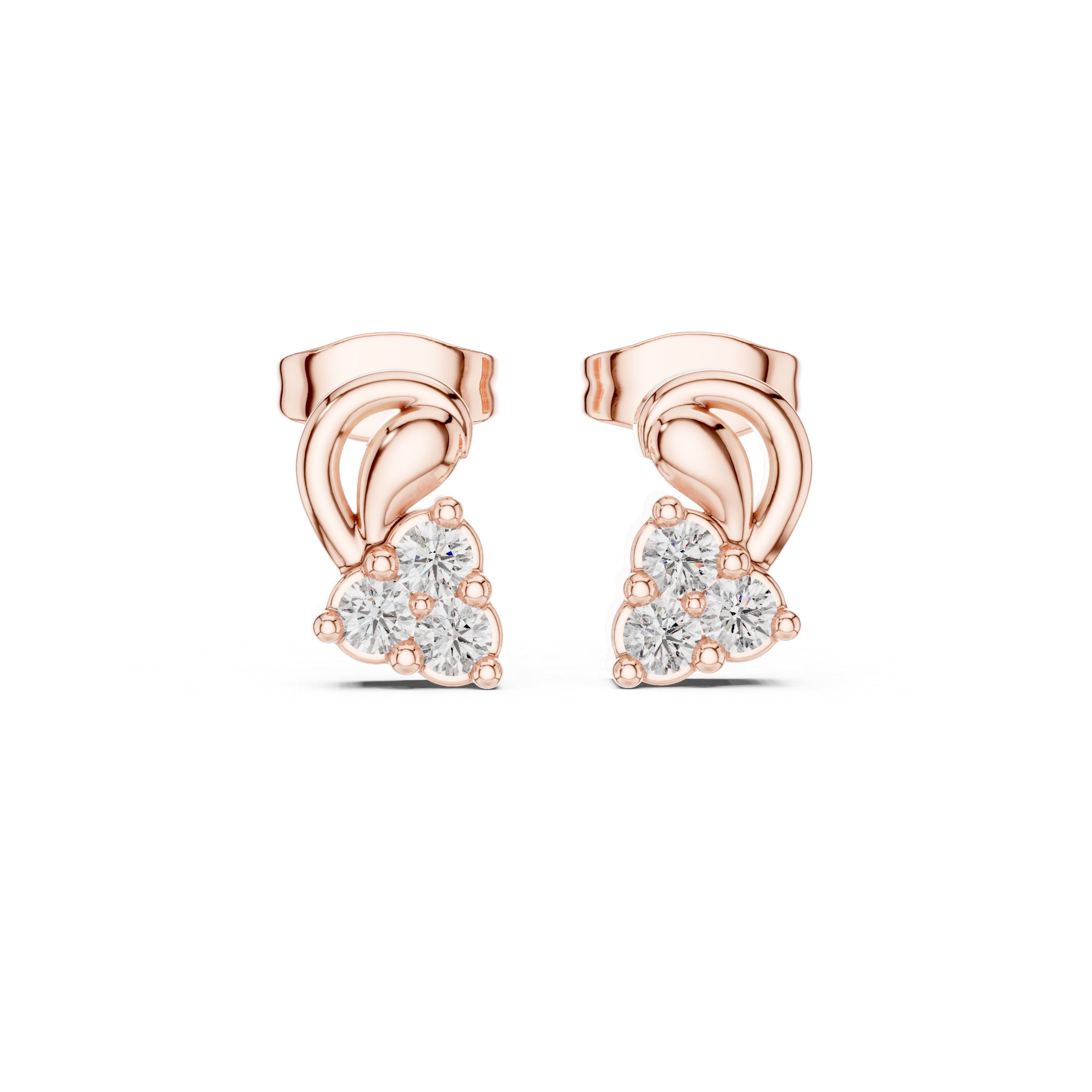 loop stud earrings with clustered sparkling
