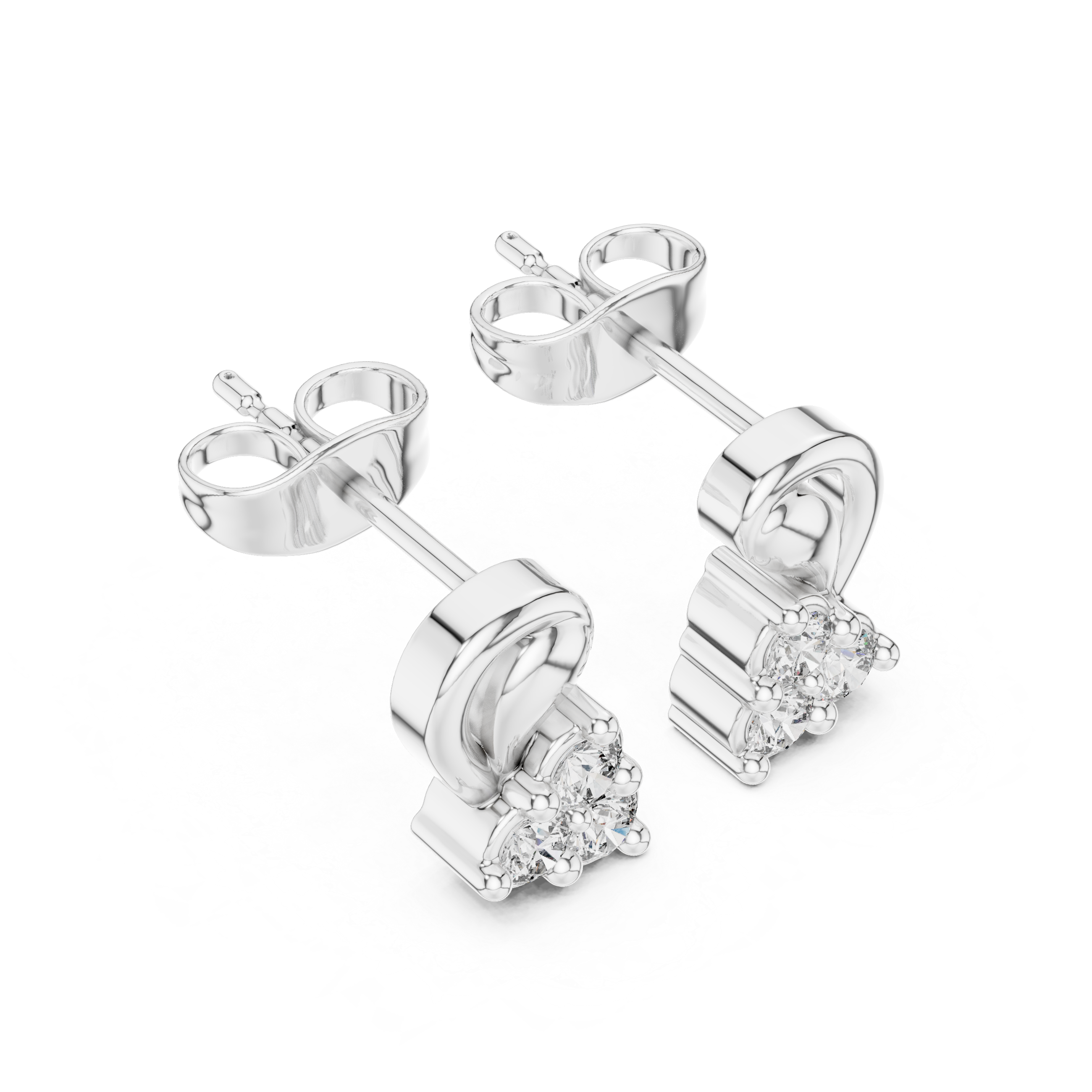 loop stud earrings with clustered sparkling