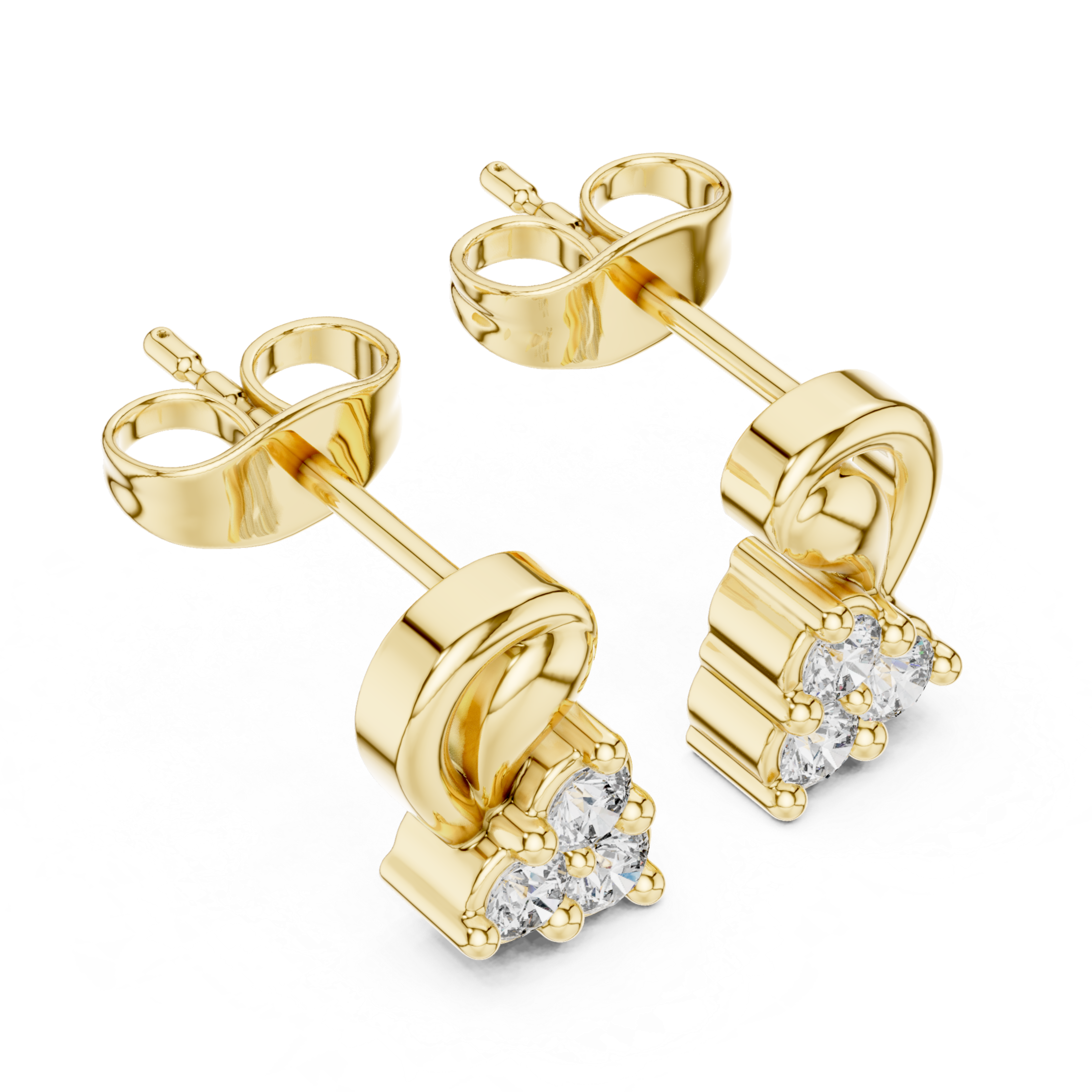 loop stud earrings with clustered sparkling