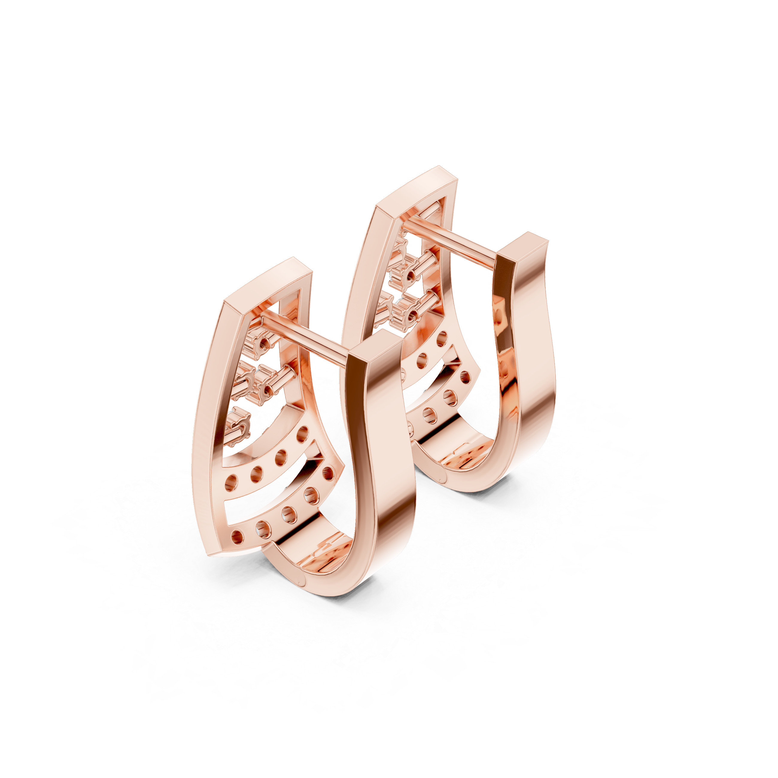 Gold Diamond Hoop Earrings