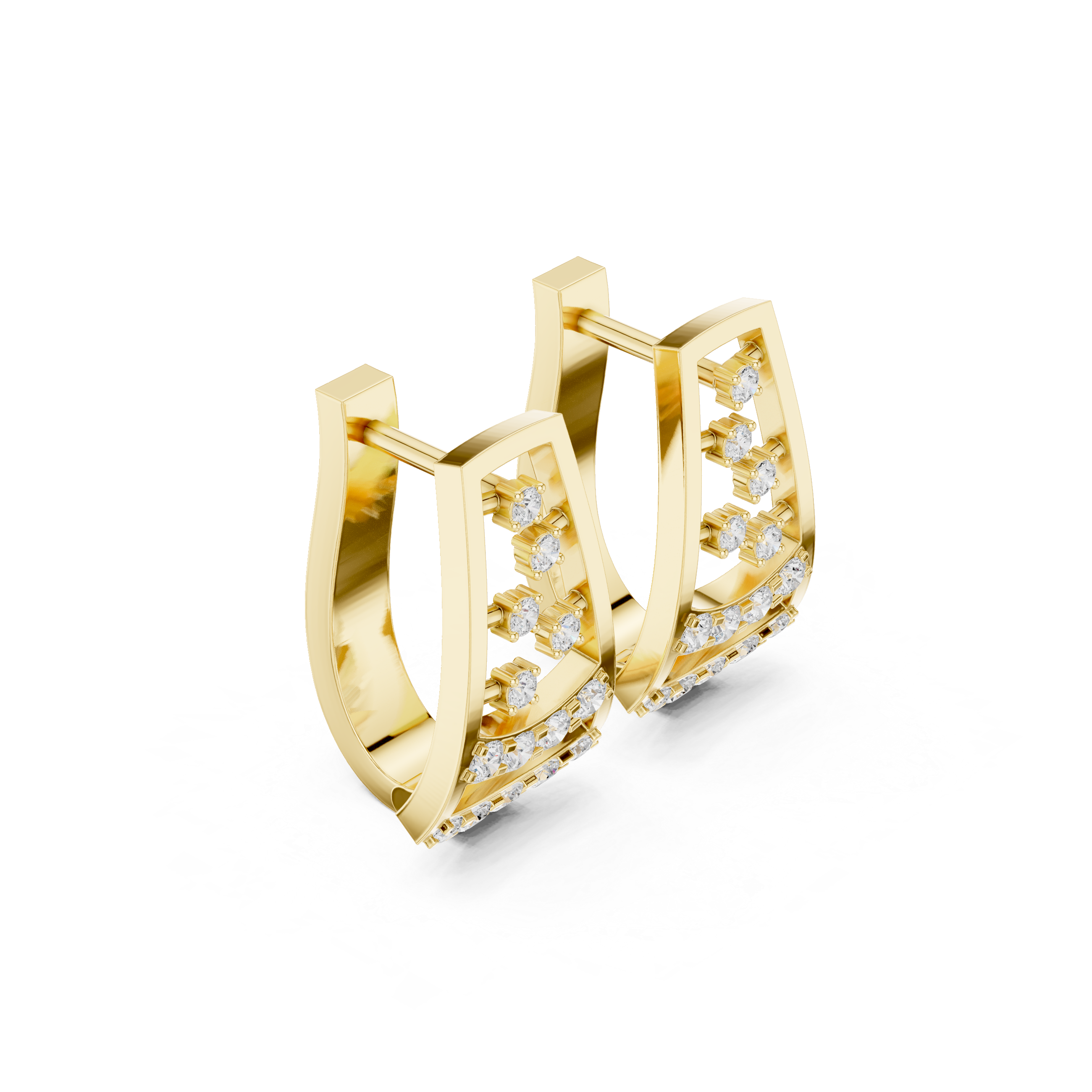 Gold Diamond Hoop Earrings