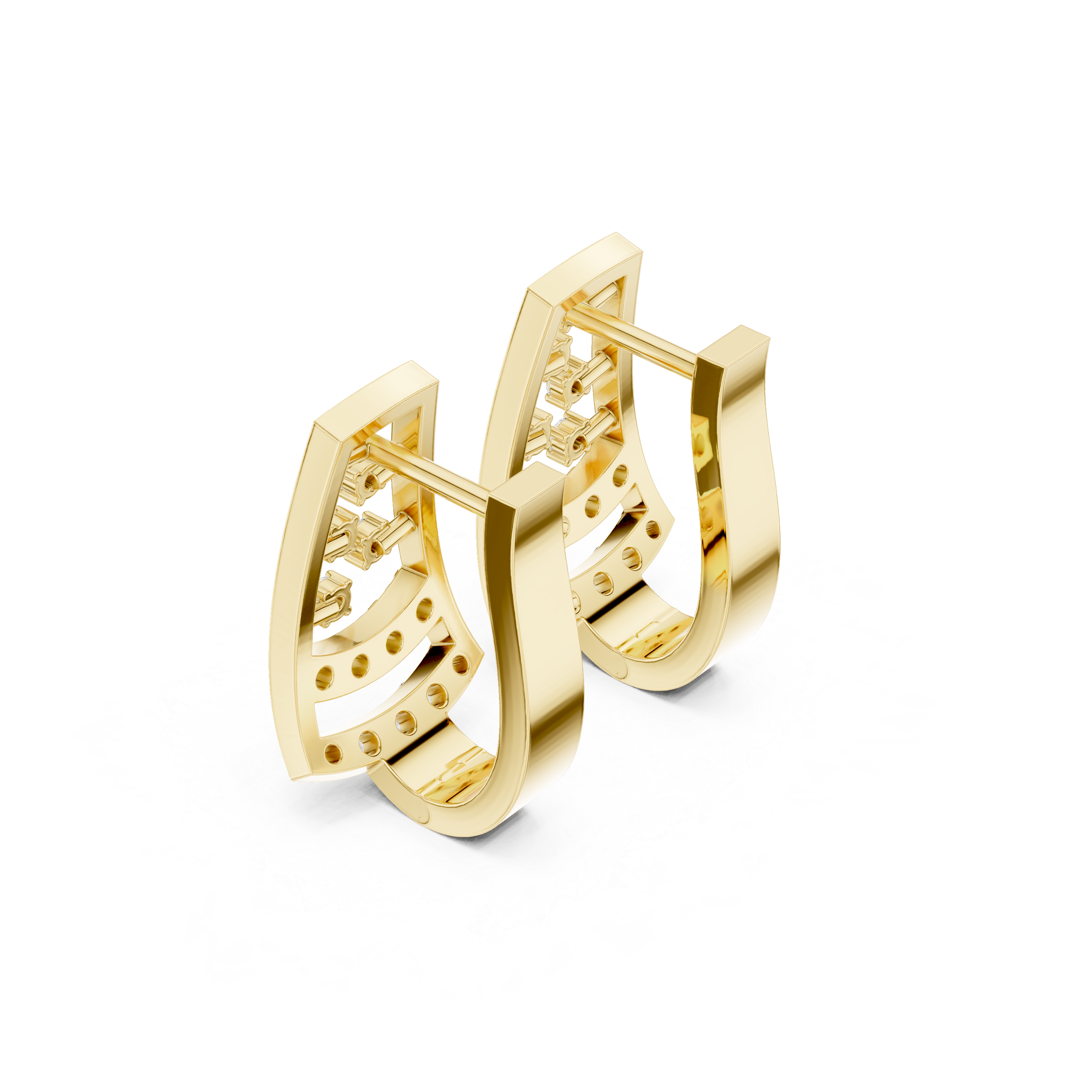 Gold Diamond Hoop Earrings