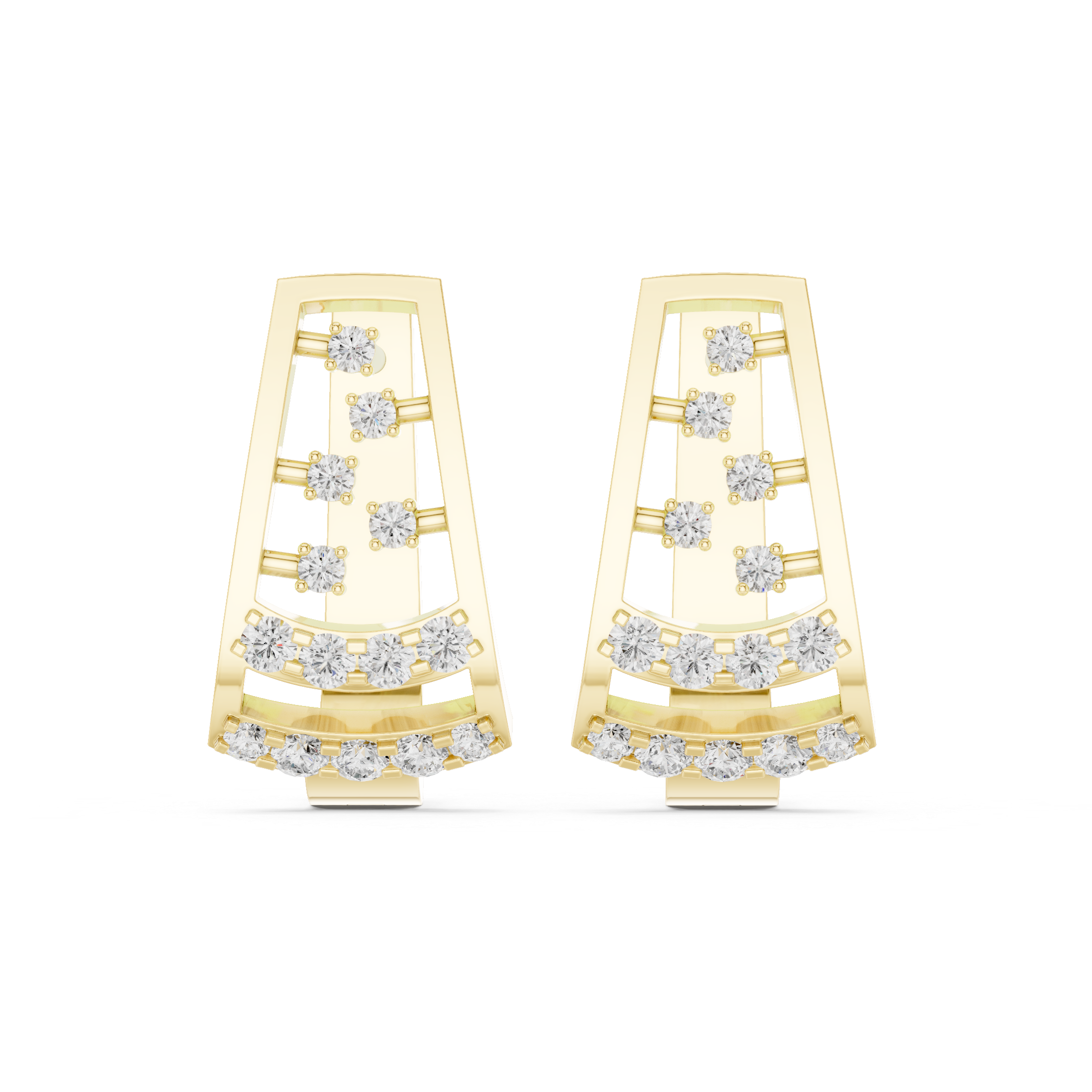 Gold Diamond Hoop Earrings