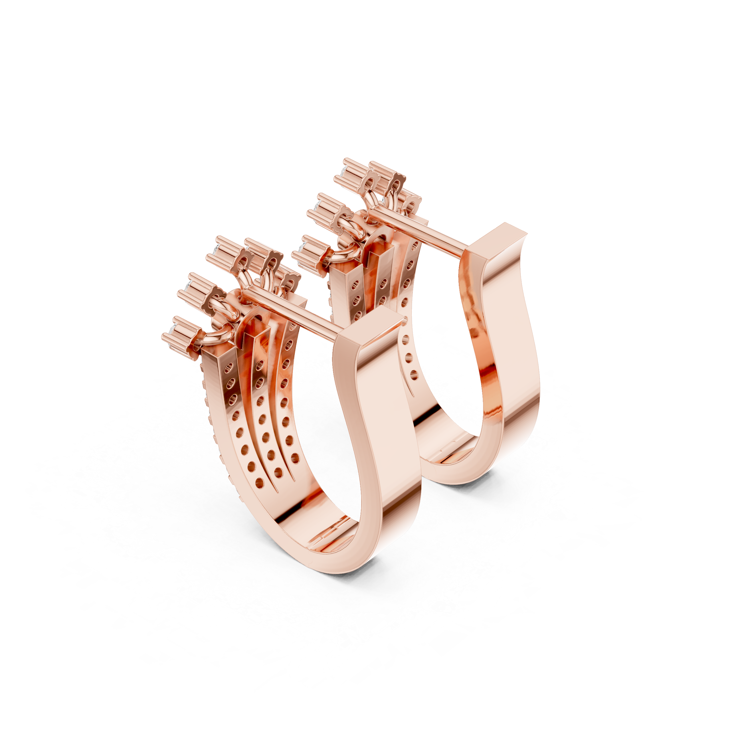 Crown-Inspired Diamond Stud Earrings