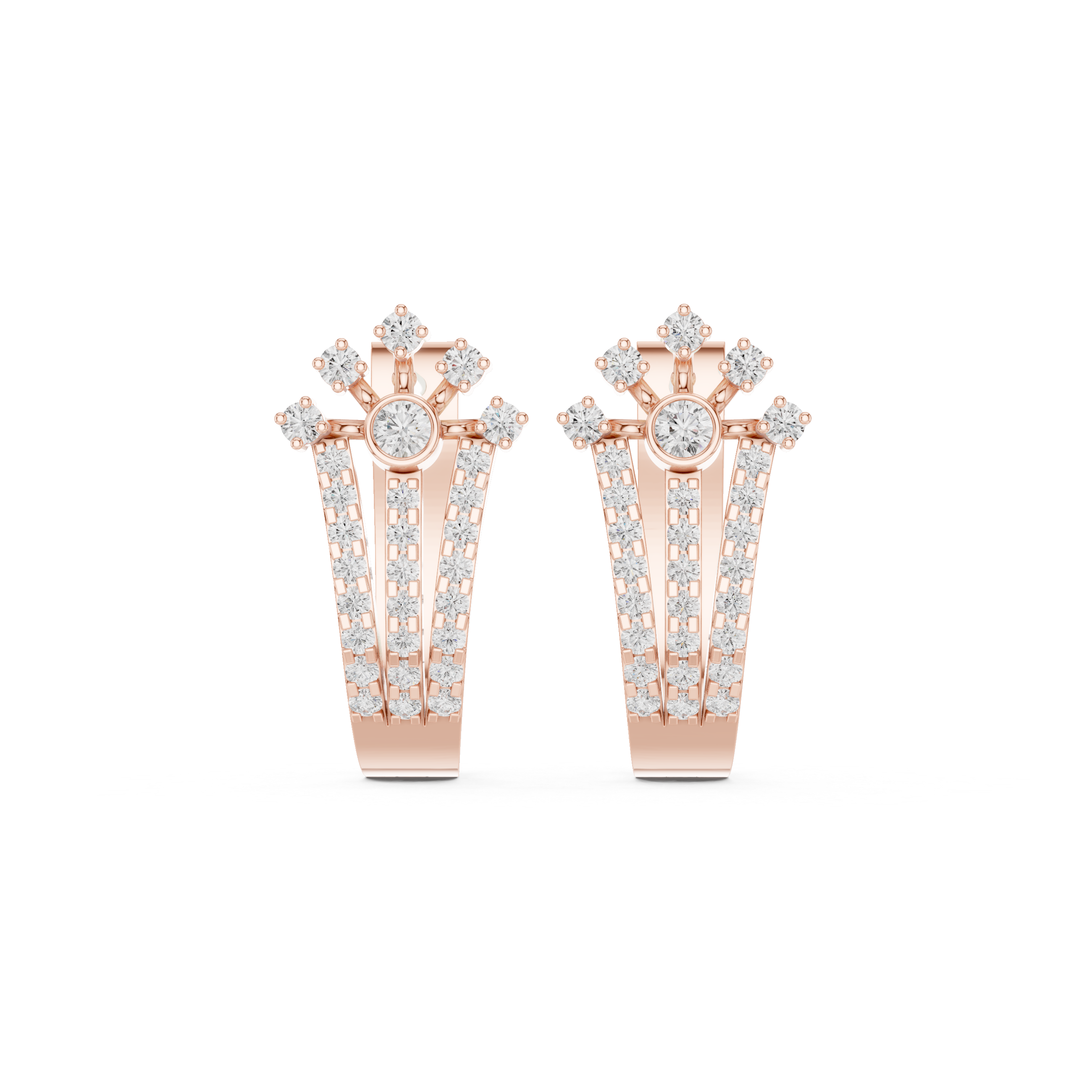 Crown-Inspired Diamond Stud Earrings