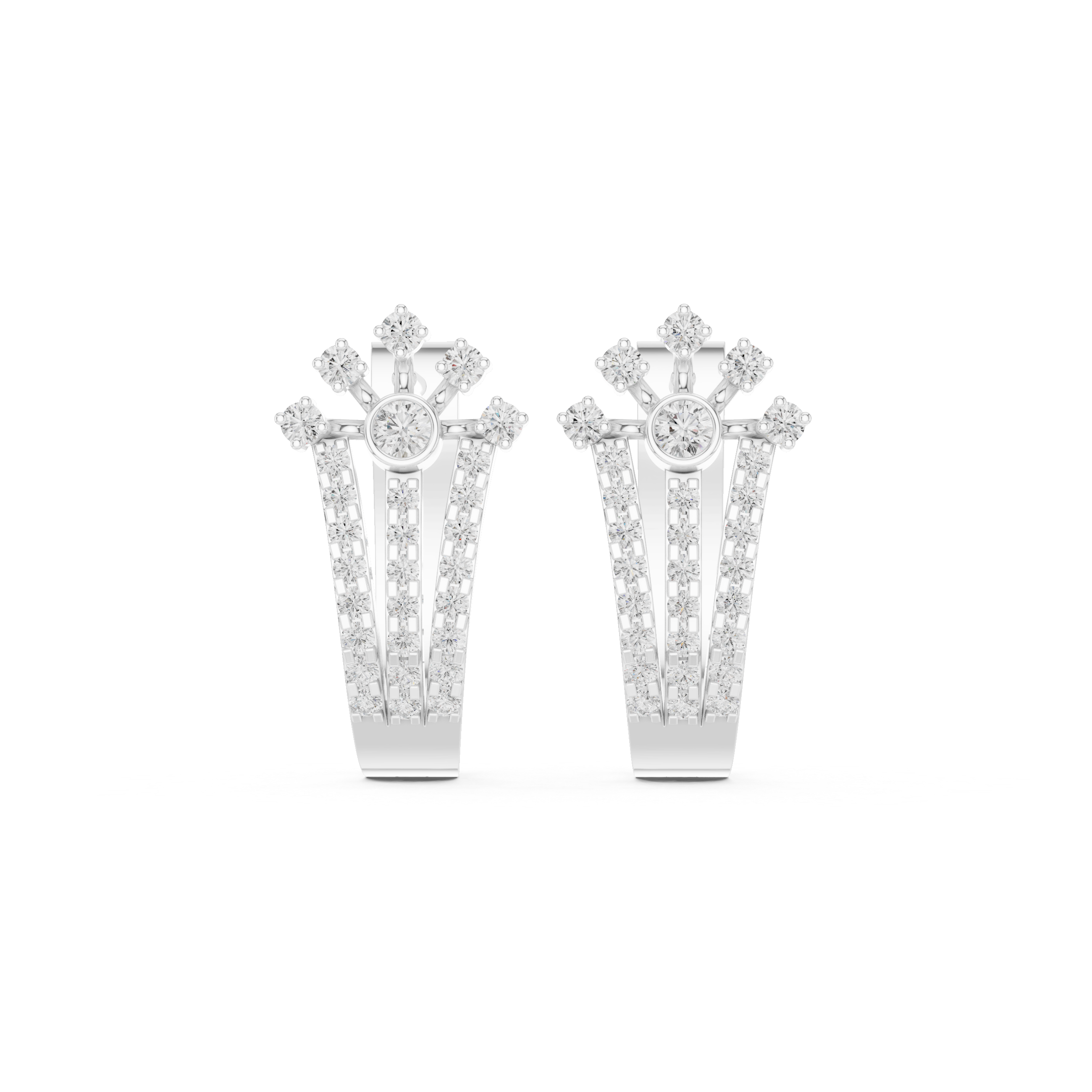 Crown-Inspired Diamond Stud Earrings