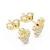 leaf-shaped diamond stud earrings.