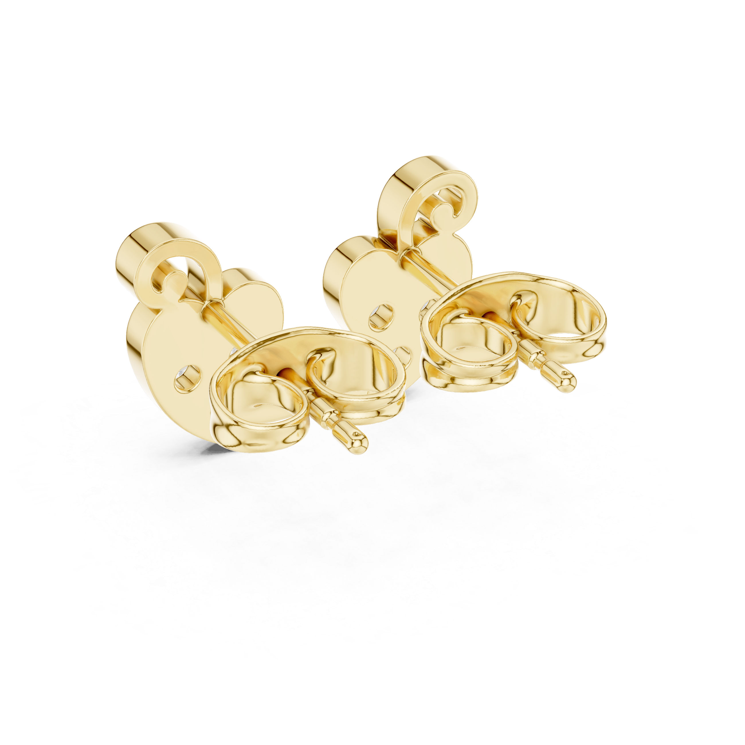 leaf-shaped diamond stud earrings.