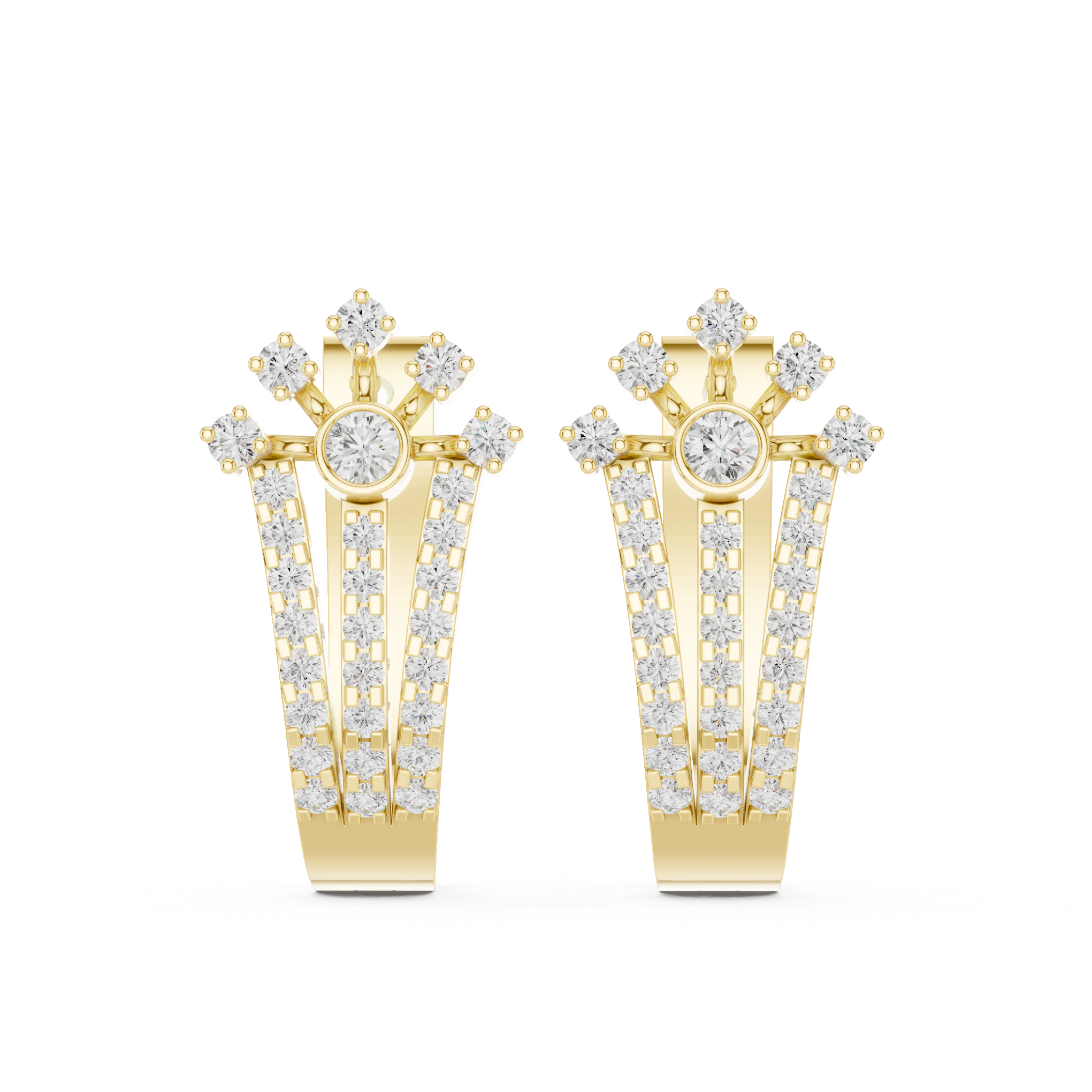 Crown-Inspired Diamond Stud Earrings