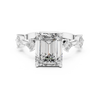 Emerald-Cut Center Diamond Ring with Princess-Cut Side Stones