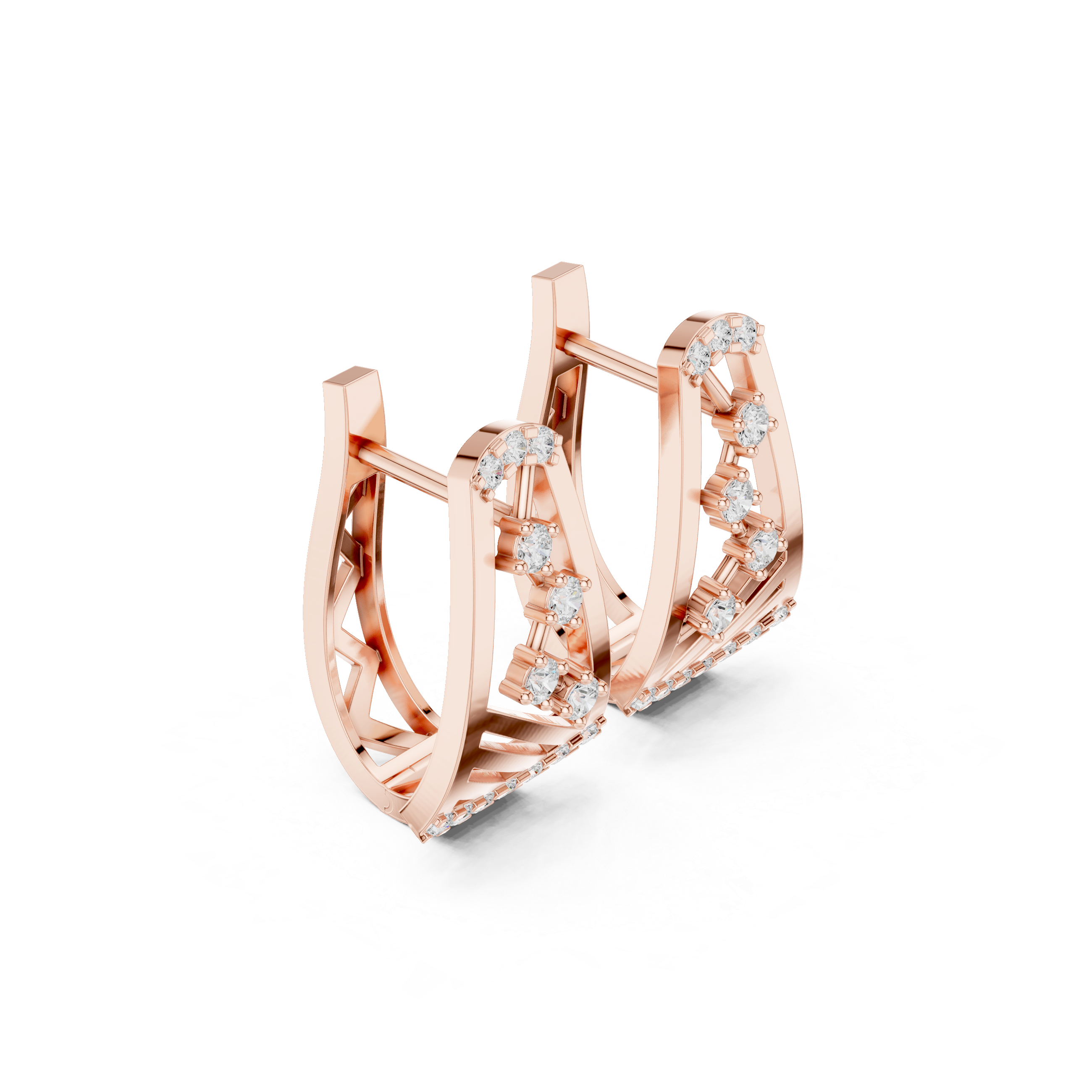 Diamond Earrings with Criss-Cross Accent