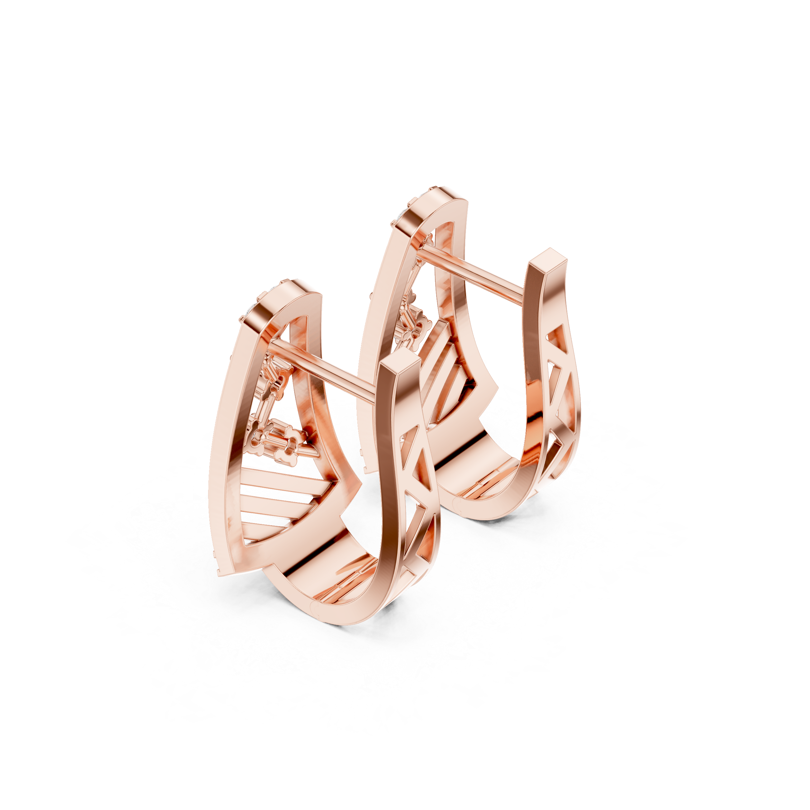 Diamond Earrings with Criss-Cross Accent