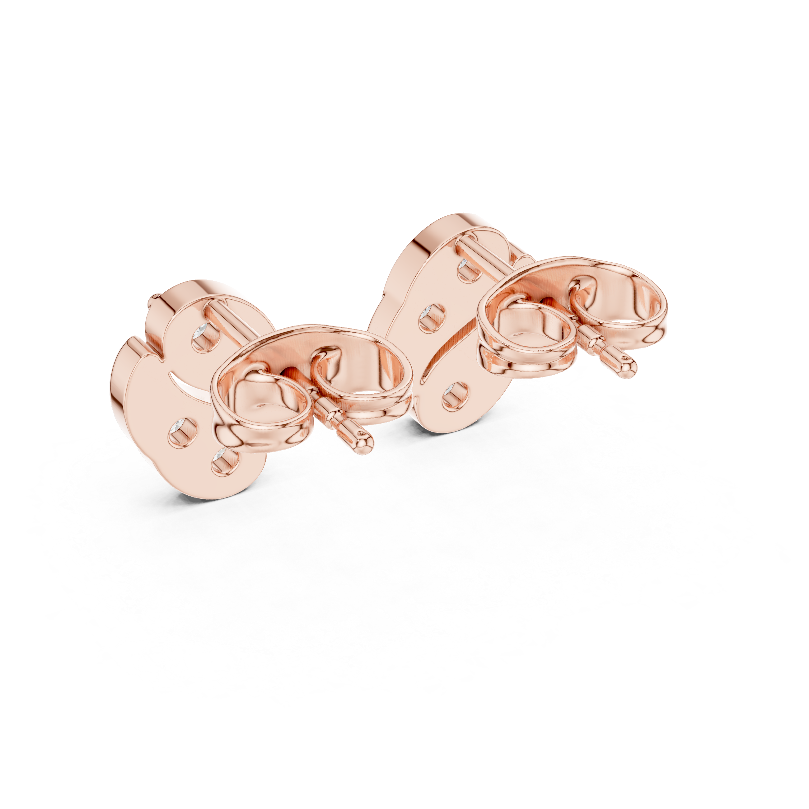Abstract diamond cluster stud earrings.