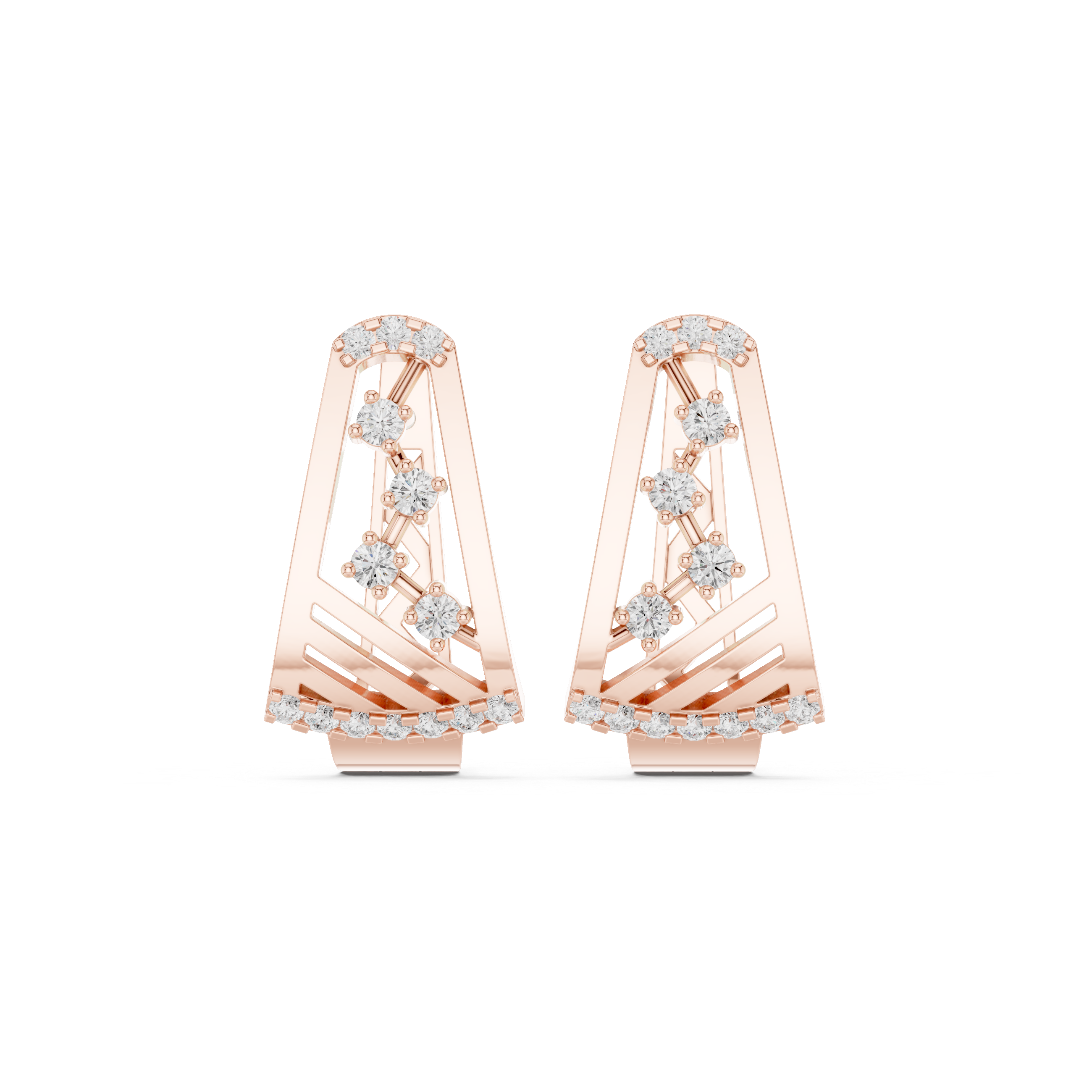 Diamond Earrings with Criss-Cross Accent