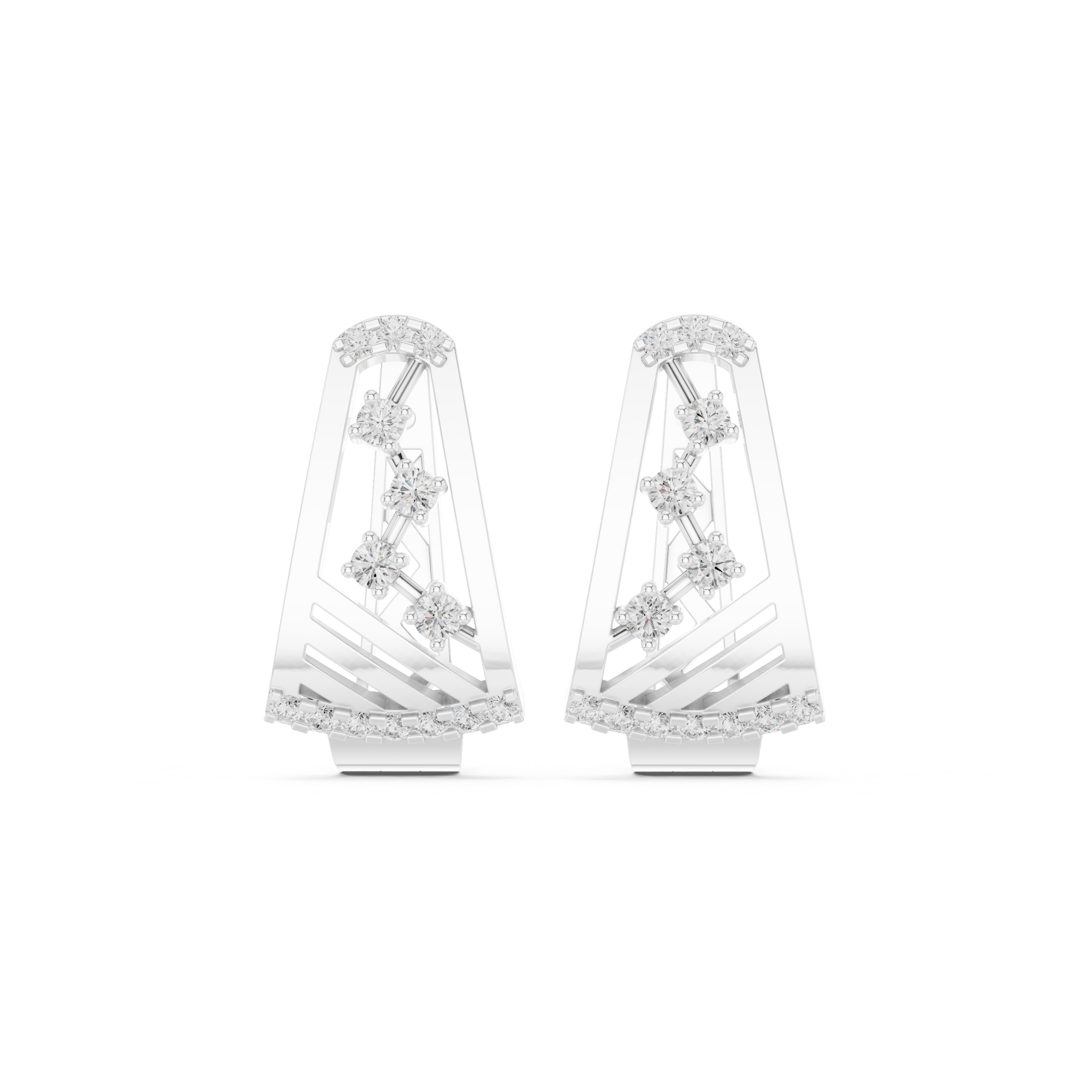 Diamond Earrings with Criss-Cross Accent