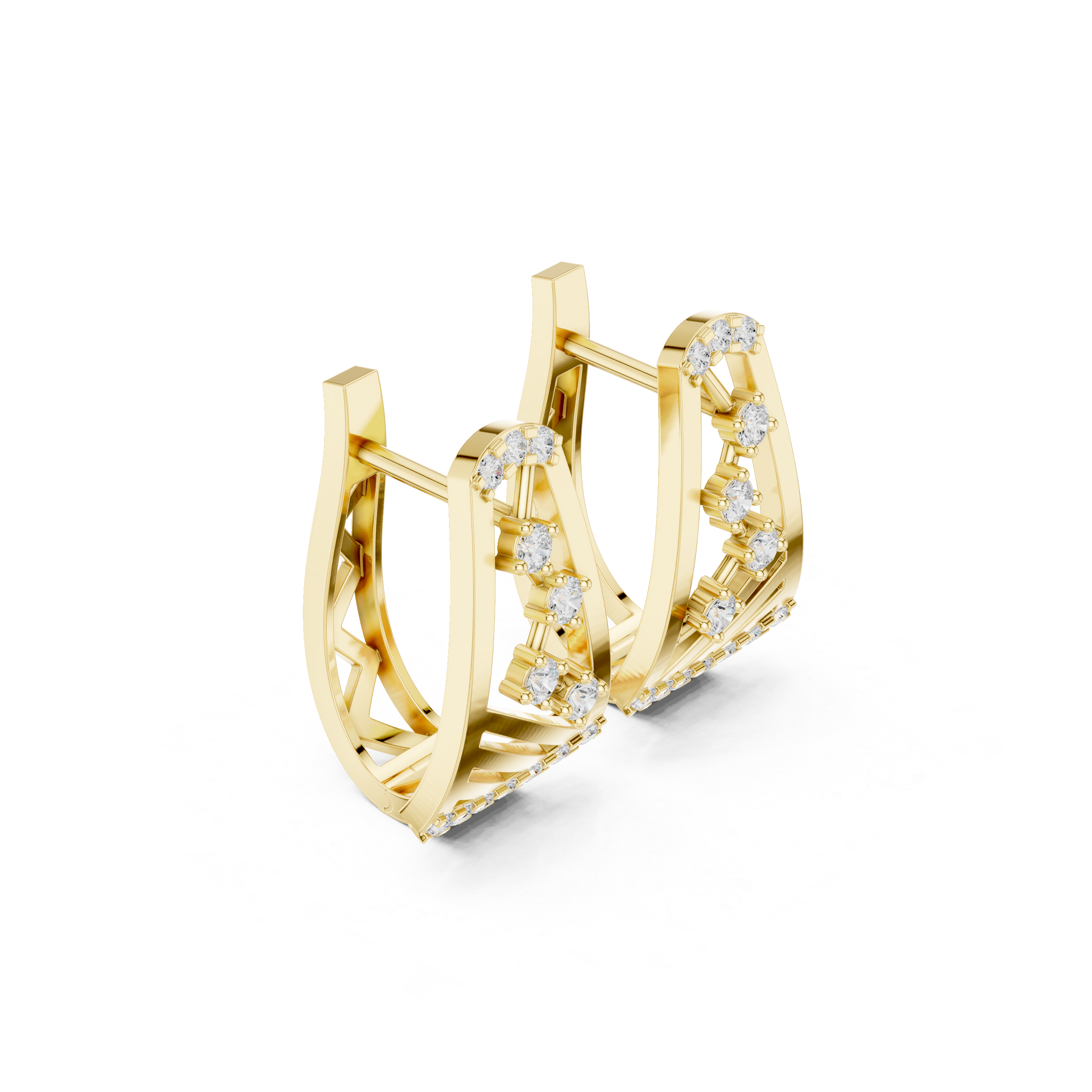 Diamond Earrings with Criss-Cross Accent